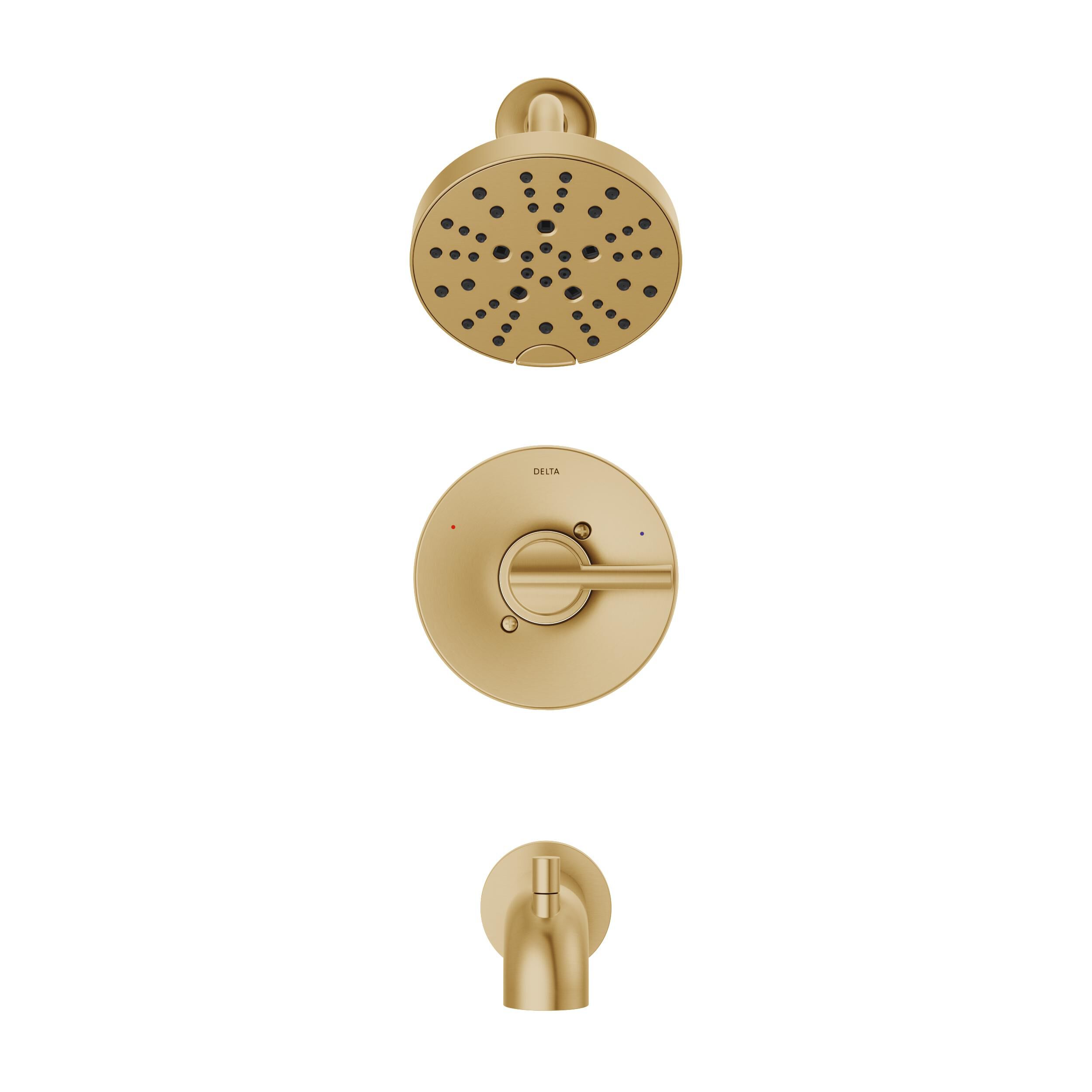 Tub/Shower Rough & Trim 1L 14S (Recertified) in Champagne Bronze