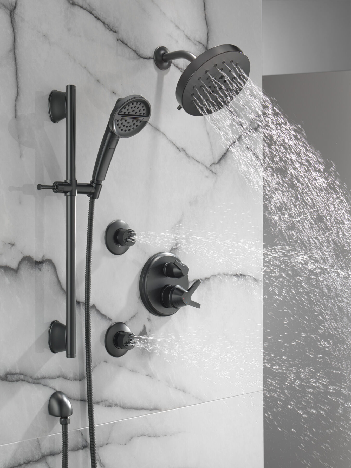 3Setting Slide Bar Handshower in Matte Black 51386BL Delta Faucet