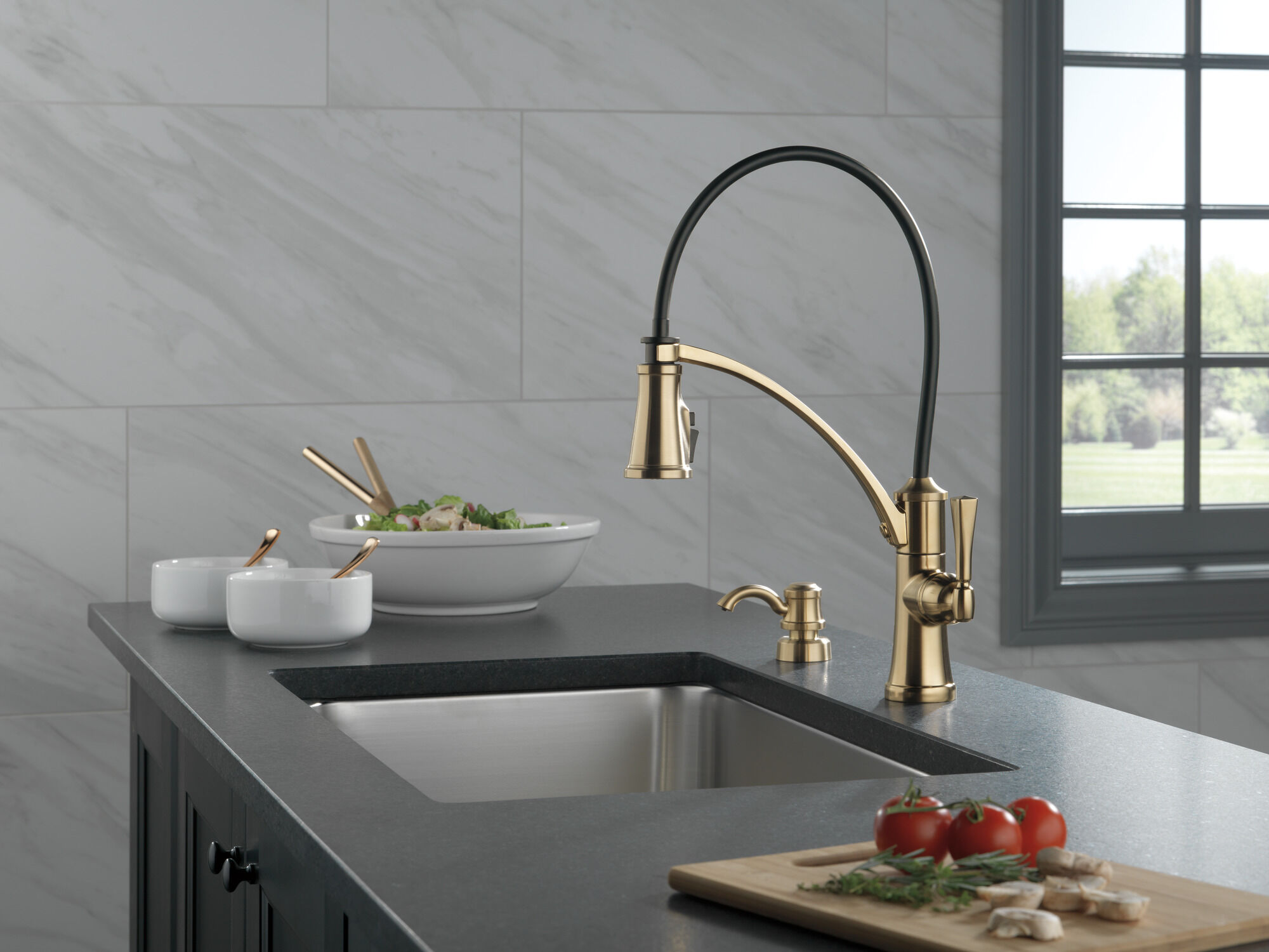 Single Handle Pull-Down Kitchen Faucet with ShieldSpray in