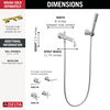 Wall Mount Tub Filler Trim with Hand Shower - Less Handles