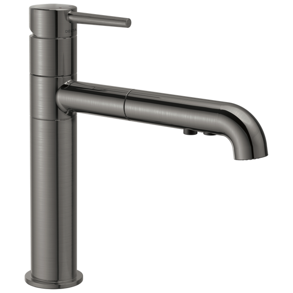 Single Handle Pull-Out Kitchen Faucet in Black Stainless 4159-KS