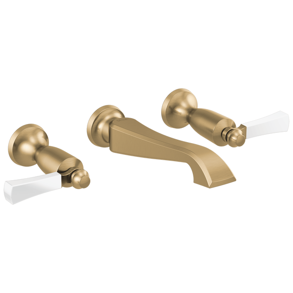 Two Handle Wall Mount Bathroom Faucet Trim Only in Champagne