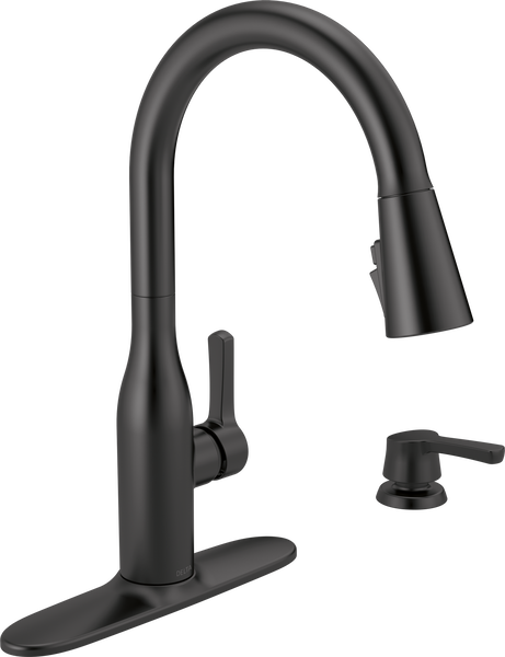 Single Handle Pull-Down Kitchen Faucet with Soap Dispenser and ShieldSpray®  Technology (Recertified)