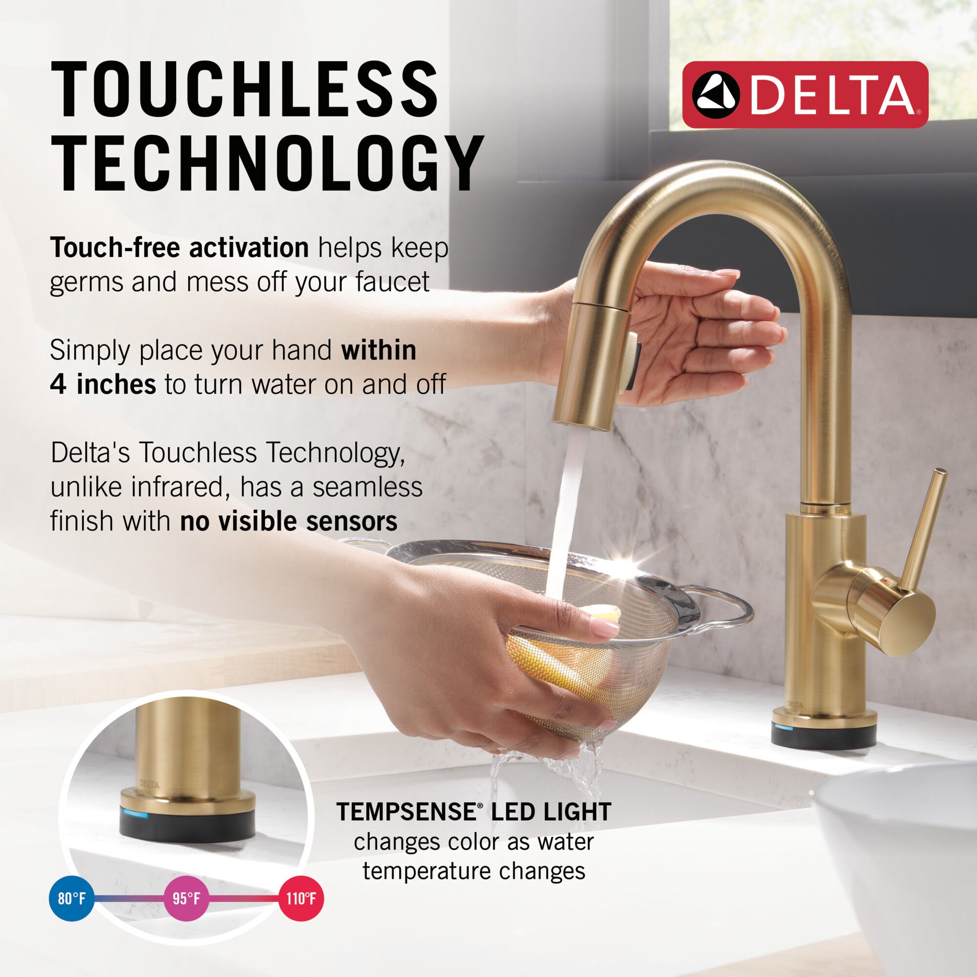 Touch2O® Bar / Prep Faucet with Touchless Technology in Champagne