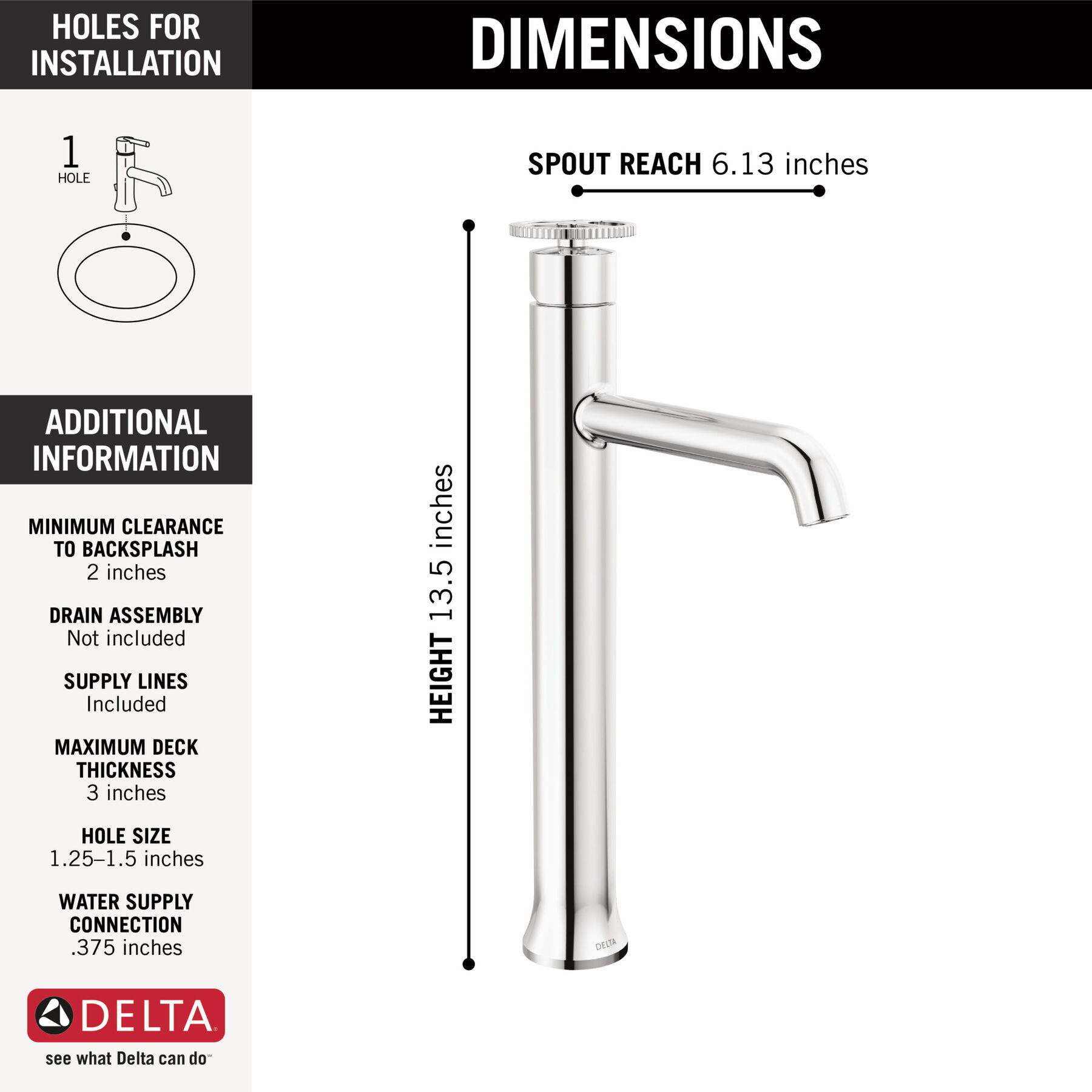 Single Handle Vessel Bathroom Faucet, image 1