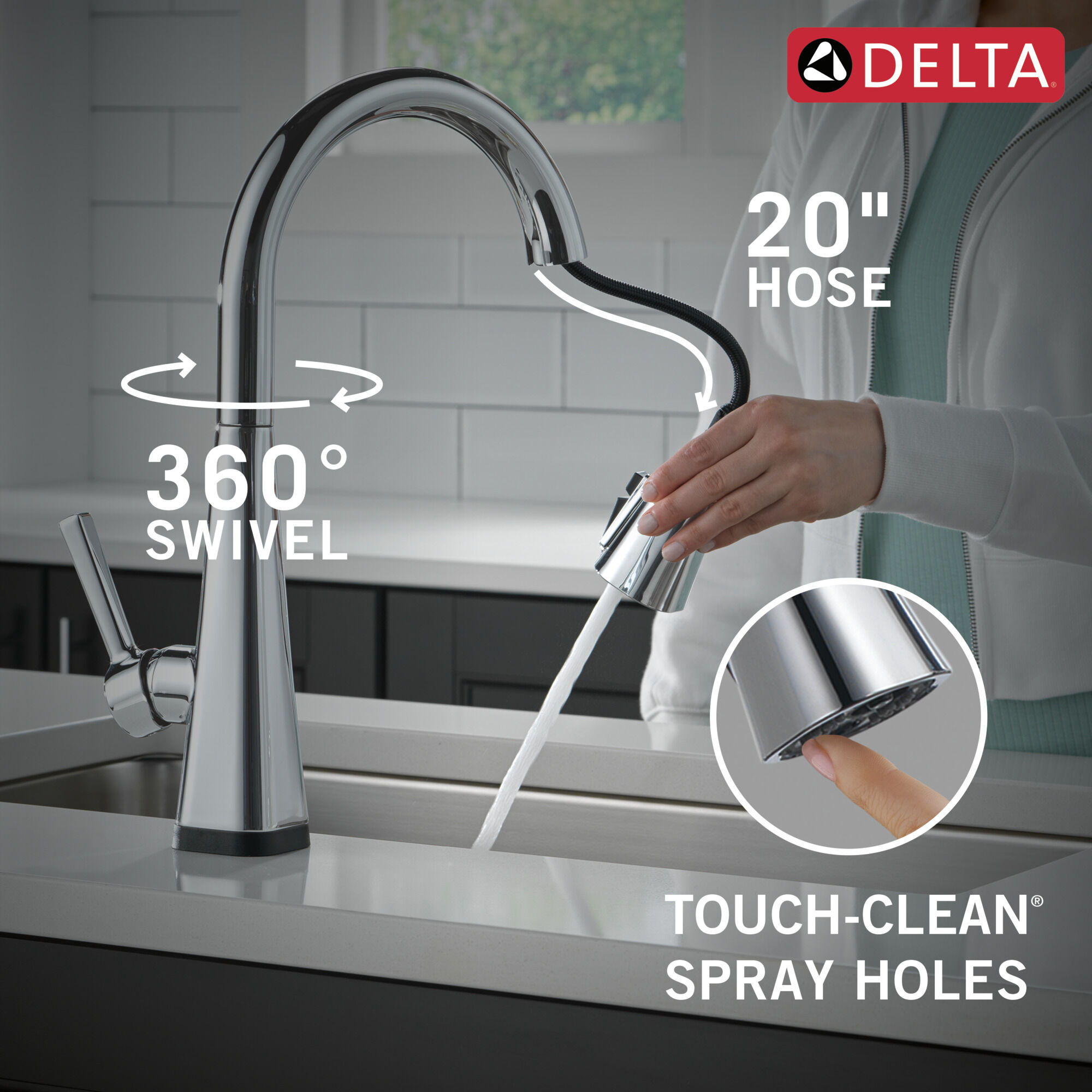 Single-Handle Pull-Down Kitchen Faucet with Touch2O® Technology in