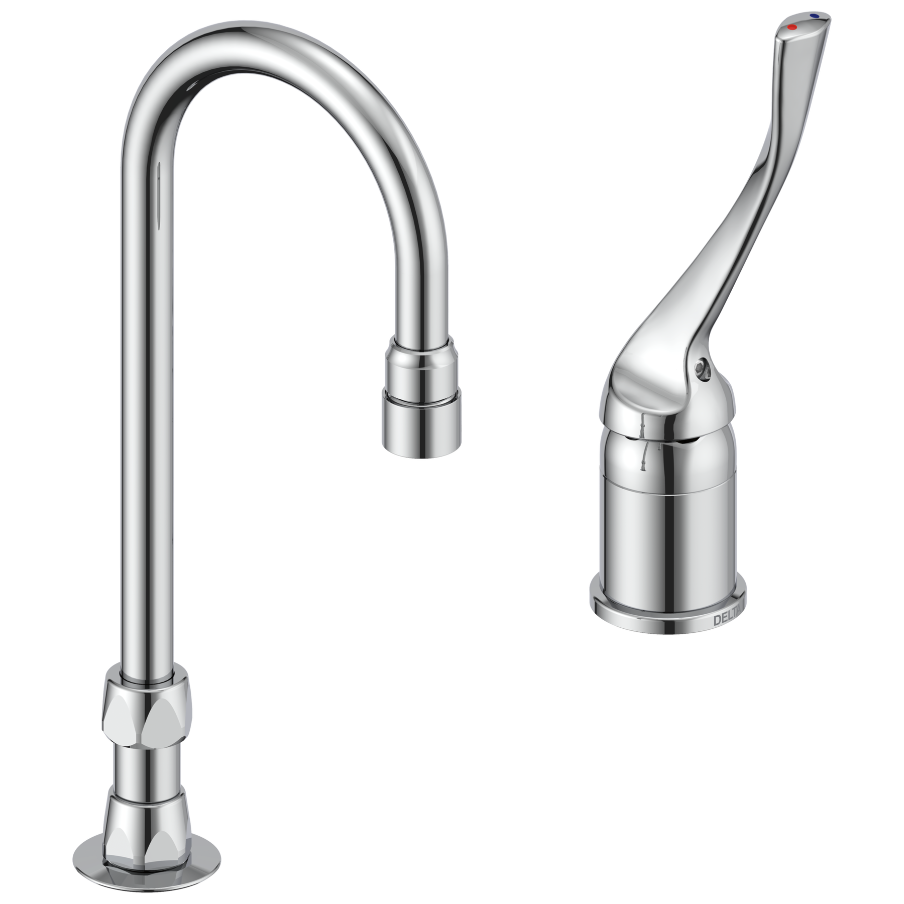 Single Control Mixing Faucet with Gooseneck Spout Less PopUp in Chrome 24T2643 Delta Faucet