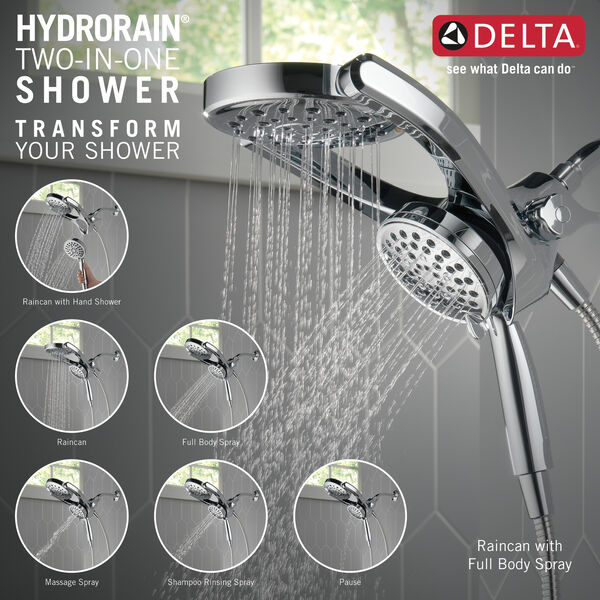 HydroRain® 4-Setting Two-in-One Shower Head, image 2