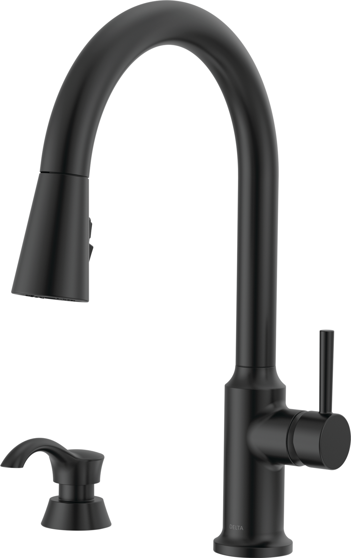 Single Handle Pull-Down Kitchen Faucet with Soap Dispenser and