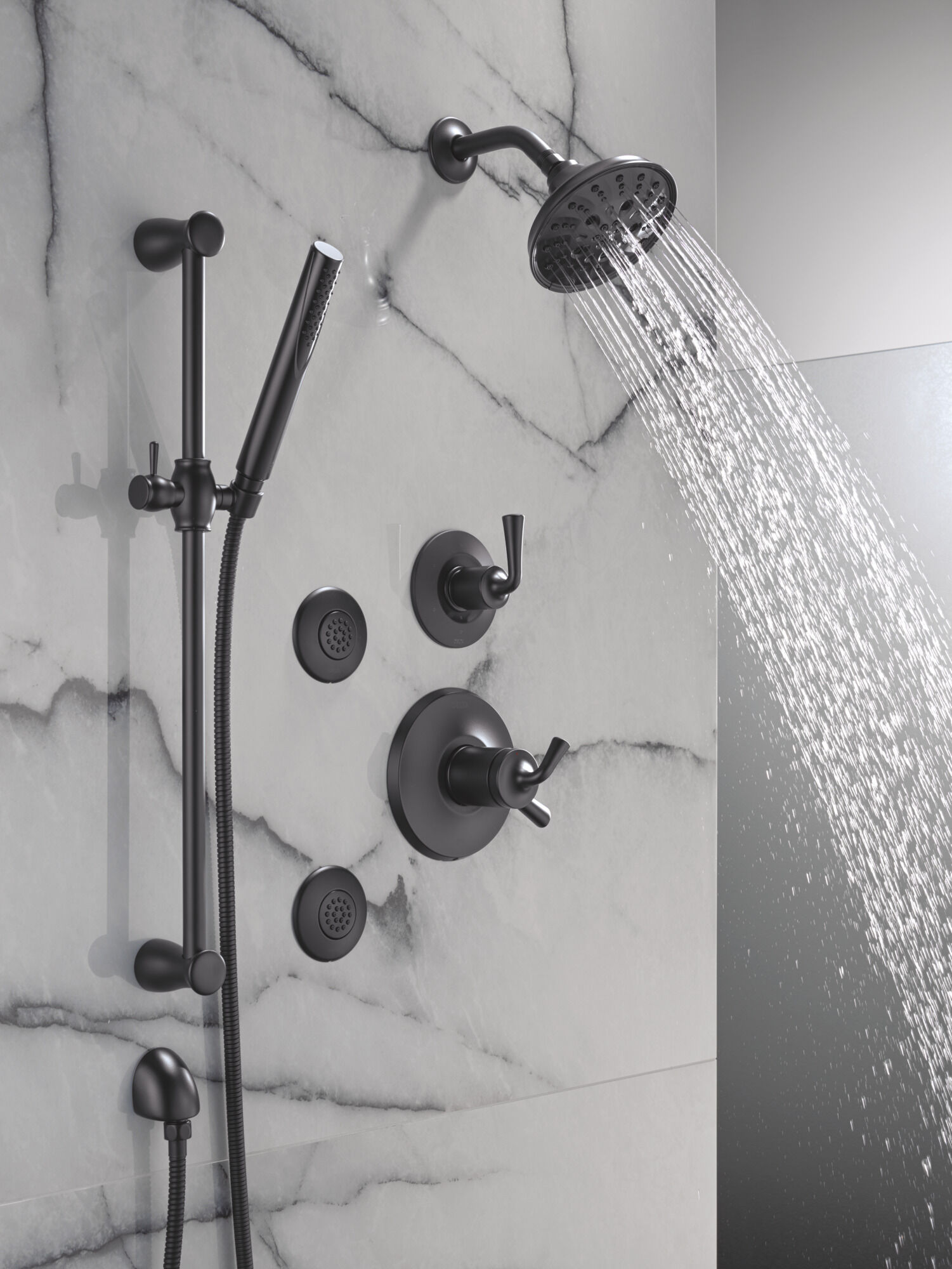 Delta Faucet 4スプレー タッチクリーン H2Okinetic In2ition 2イン1 デュアルハンドヘルドシャワーヘッド ホースと磁気ドッキング付き ベネチアンブ 並行輸入品 シャワーヘッド |デルタ58465-pk 4-sprayタッチクリーンin2ition 2イン