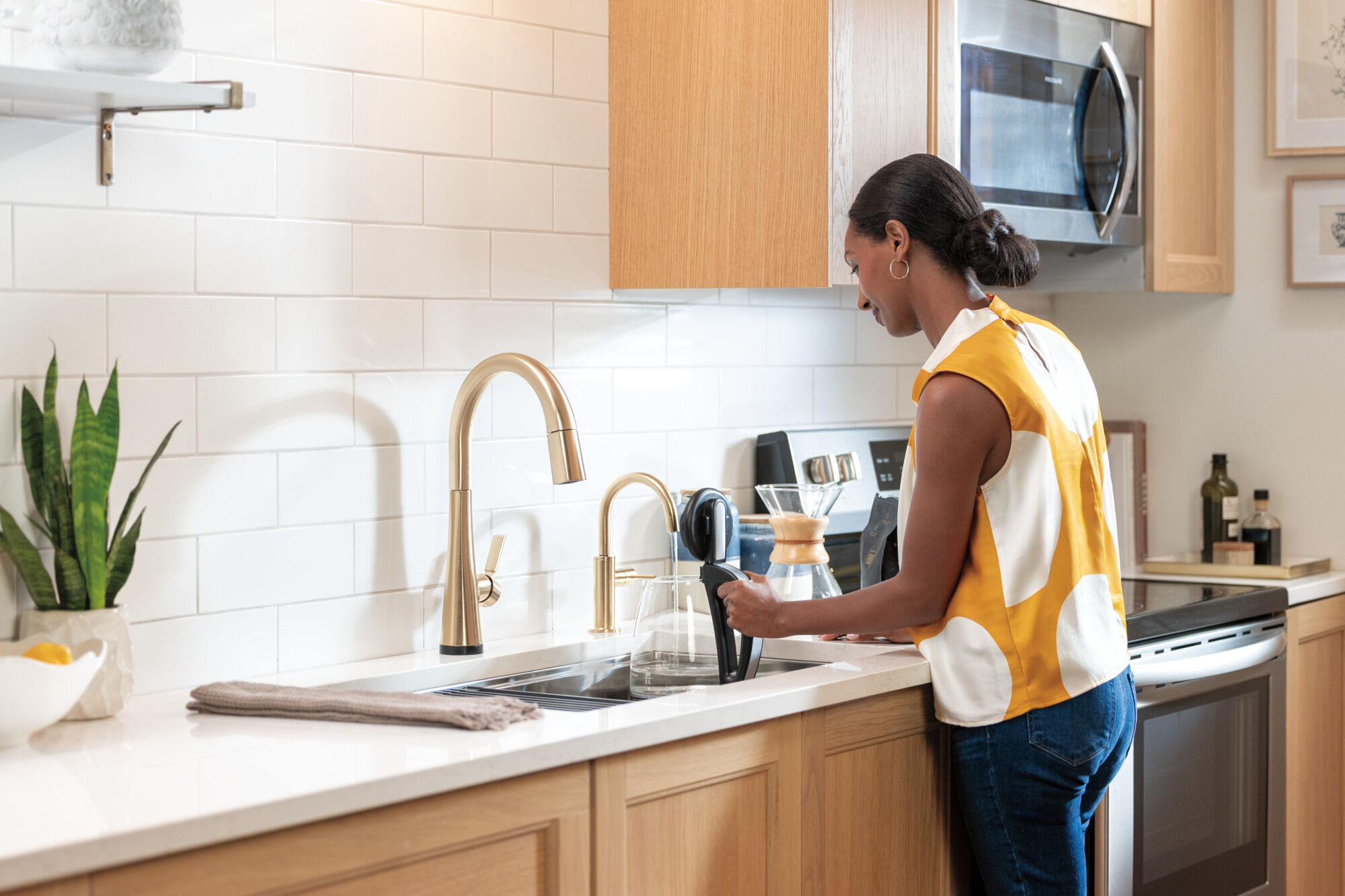 Contemporary Round Beverage Faucet in Champagne Bronze 1930-CZ-DST