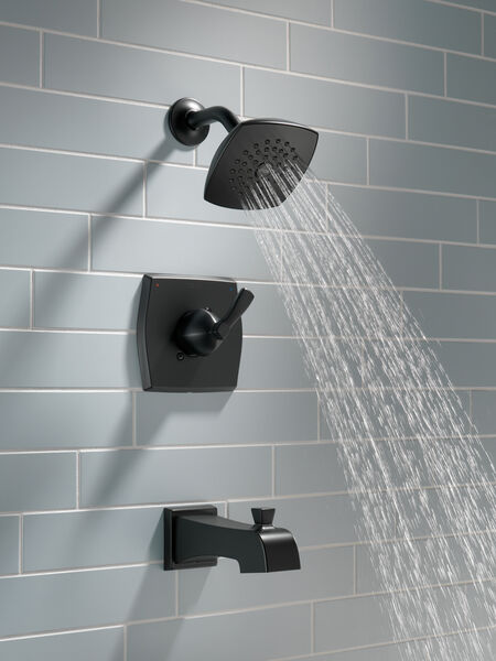 Matte Black 144768c Bl Delta Faucet, Bathtub Shower Faucet Combo Black