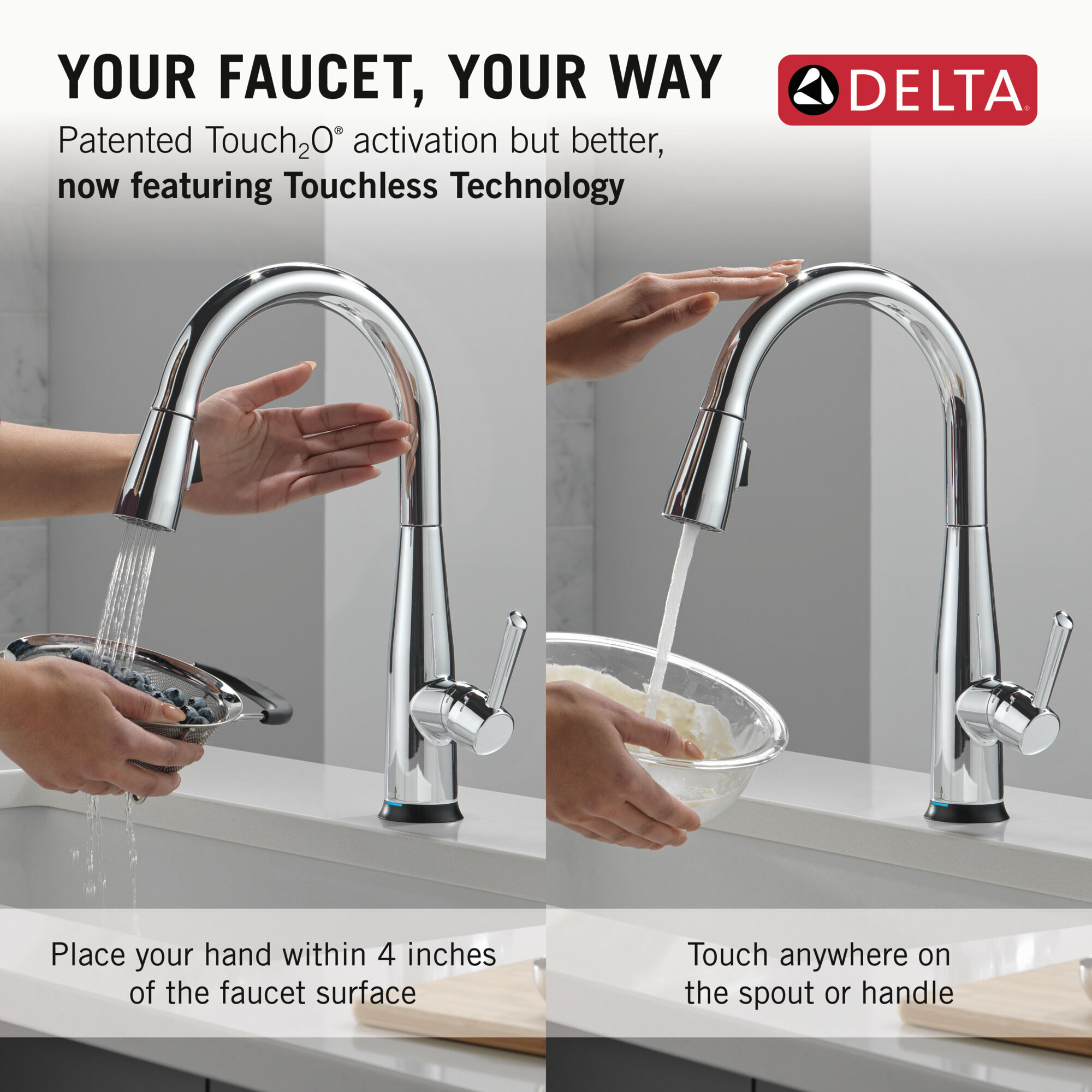 Touch2O® Technology Kitchen Faucet with Touchless Technology in