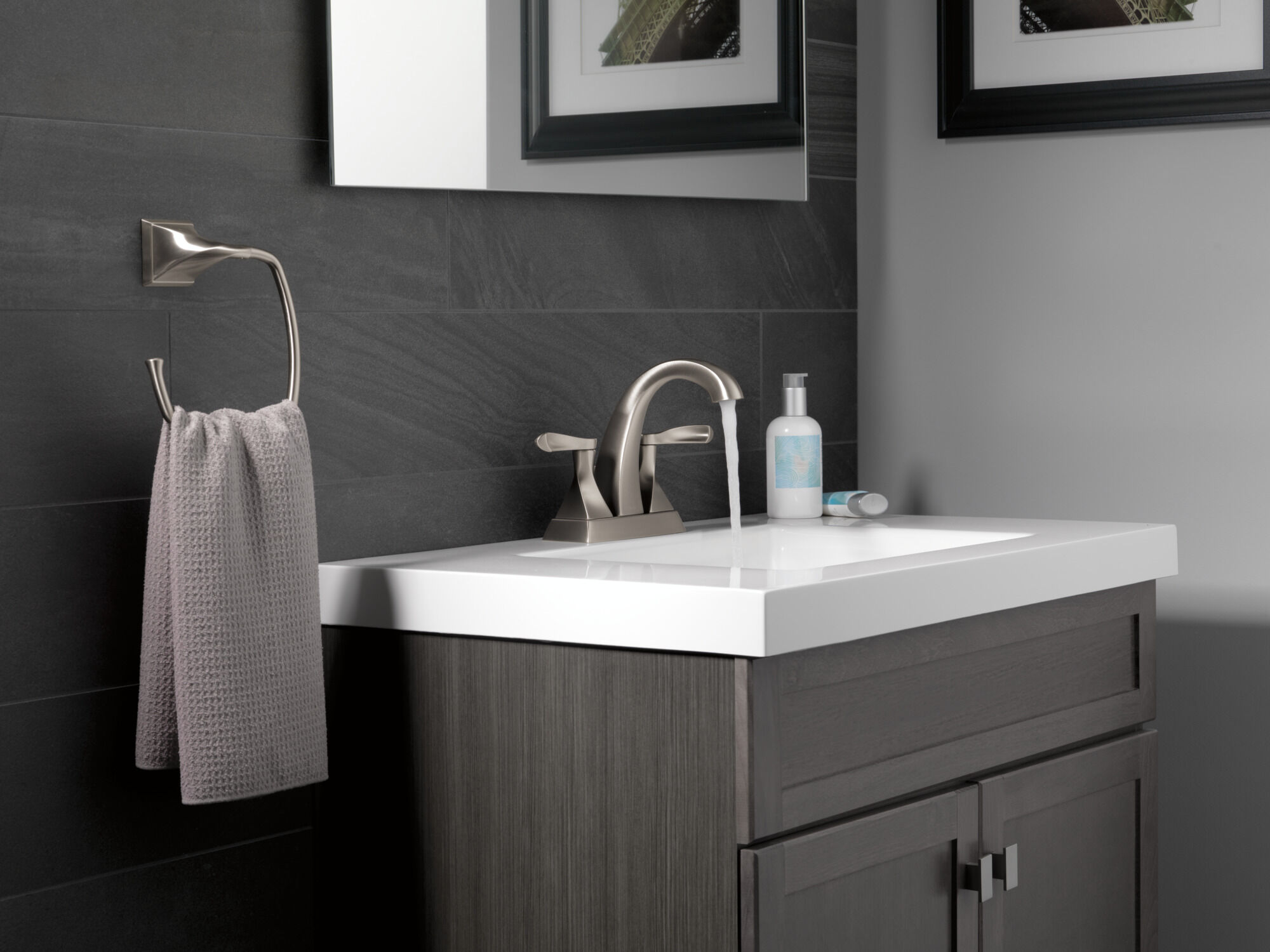 Two Handle Centerset Bathroom Faucet (Recertified) in Spotshield