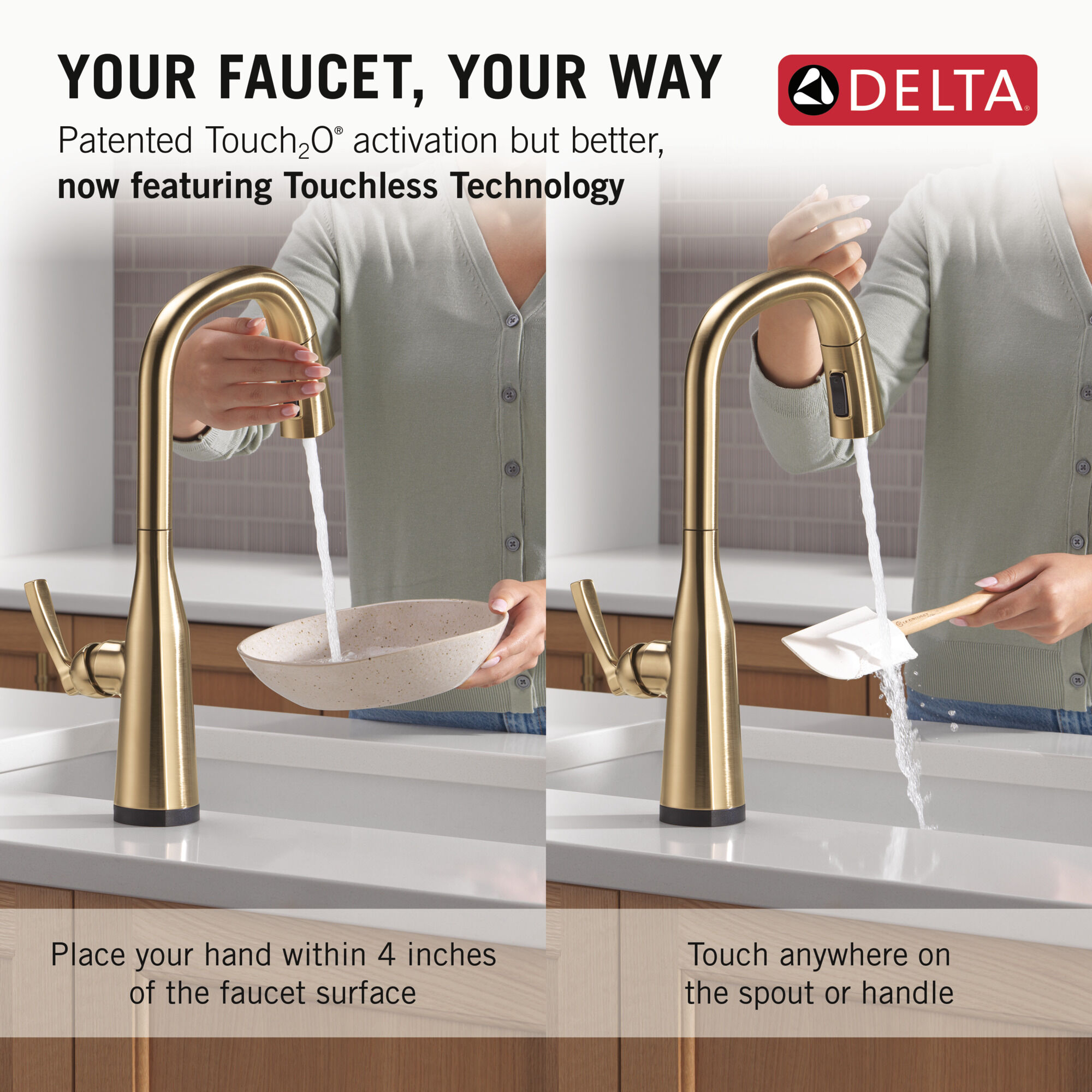 Touch2O® Technology Kitchen Faucet with Touchless Technology in