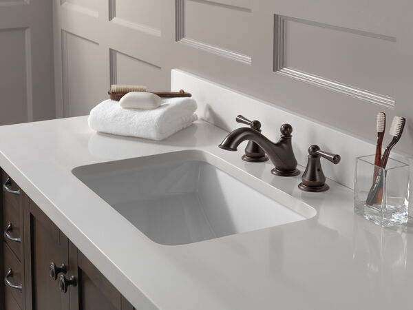 Two Handle Widespread Bathroom Faucet in Venetian Bronze 35999LF-RB Delta  Faucet