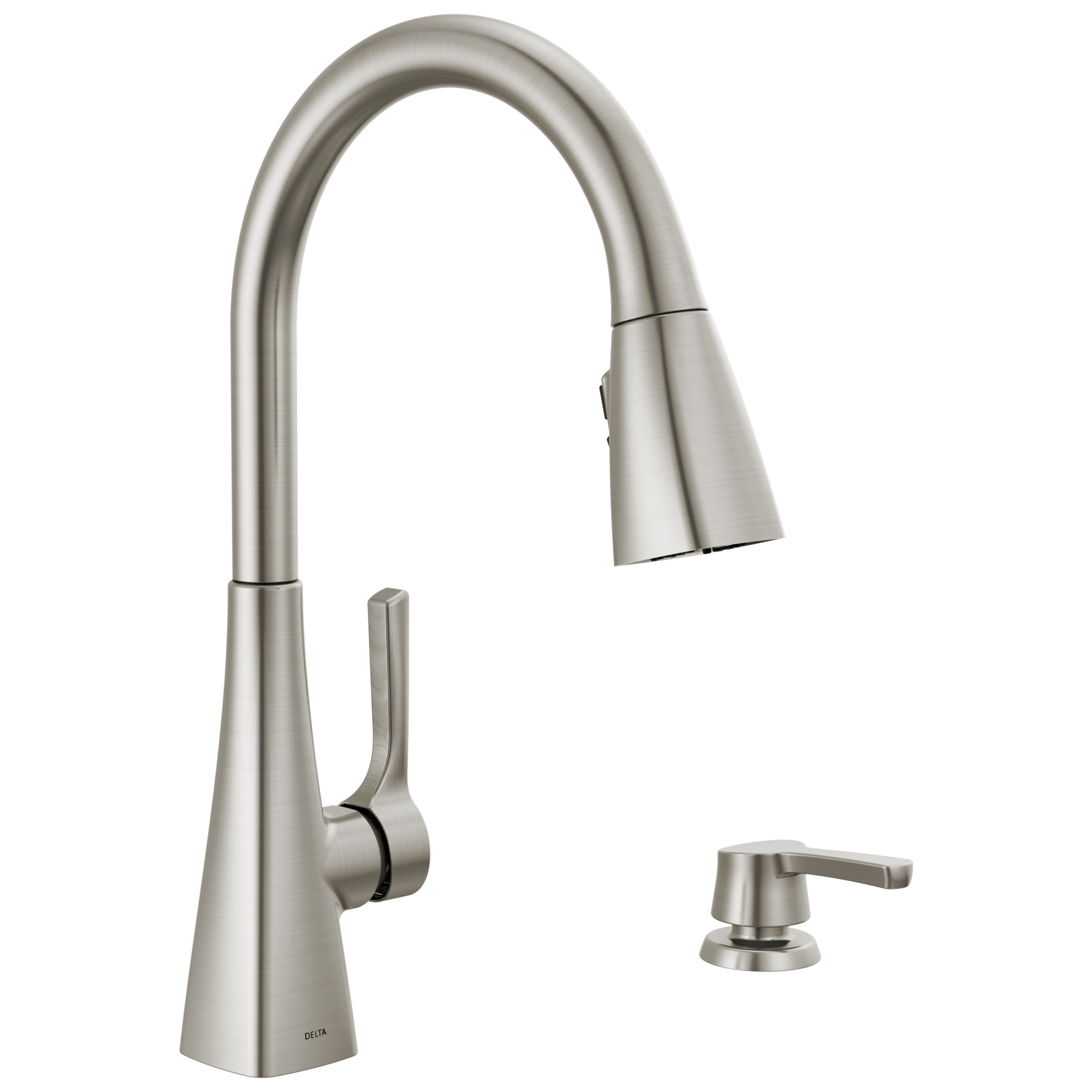 Single Handle Pull-Down Kitchen Faucet with Soap Dispenser and