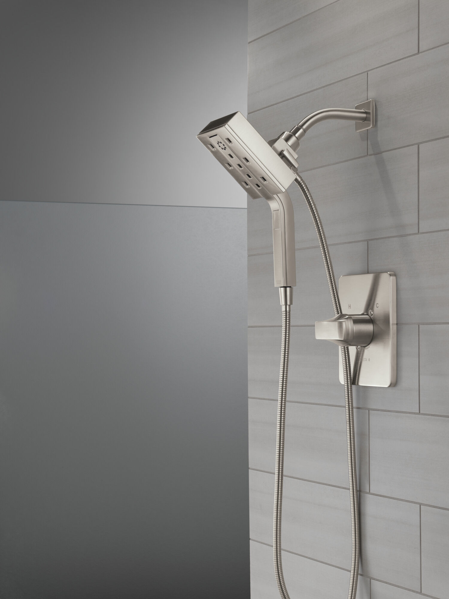 H2Okinetic® In2ition® 4-Setting Two-in-One Shower in Lumicoat