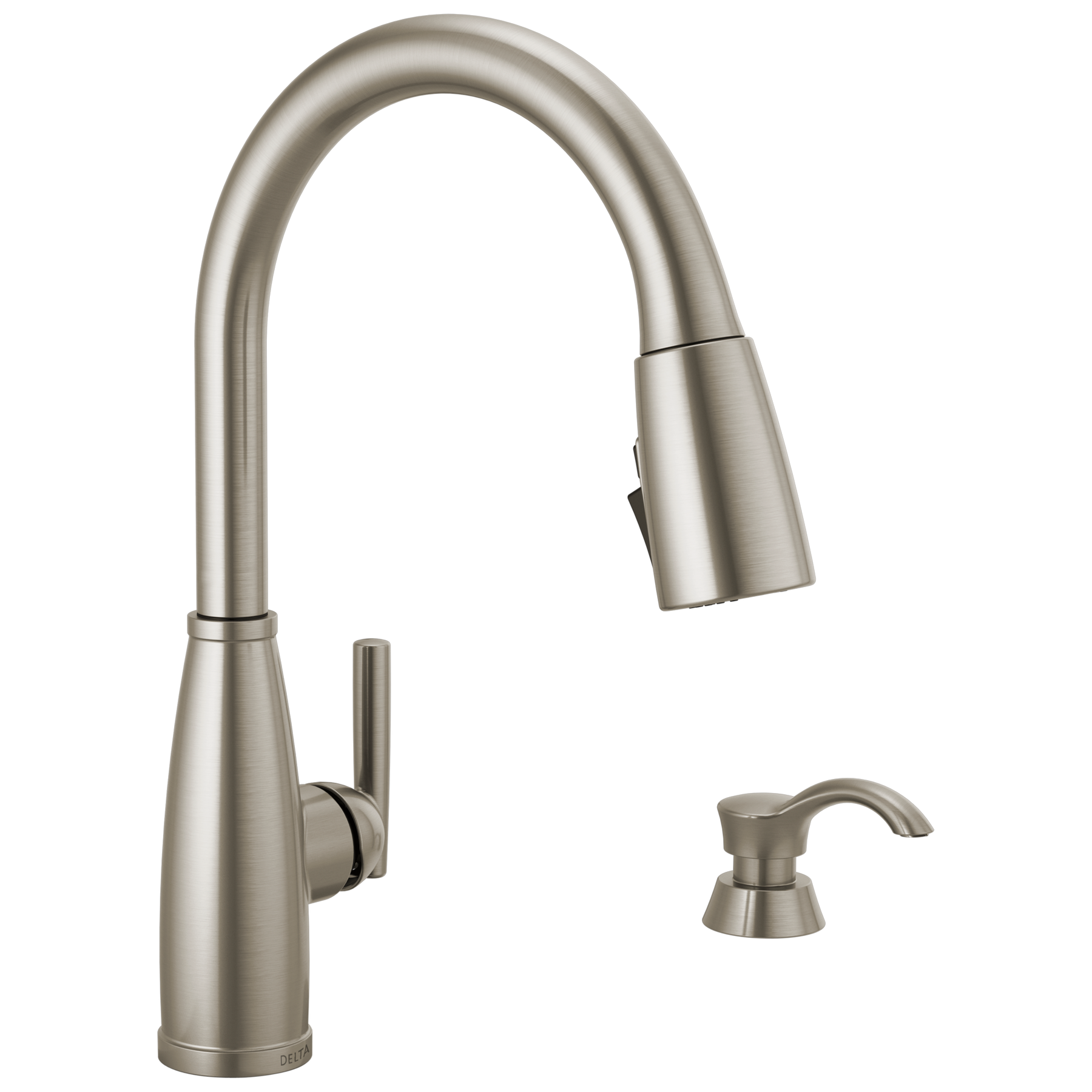 Single Handle Pull-Down Kitchen Faucet with Soap Dispenser and
