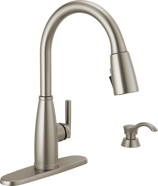 Single Handle Pull-Down Kitchen Faucet with Soap Dispenser and 