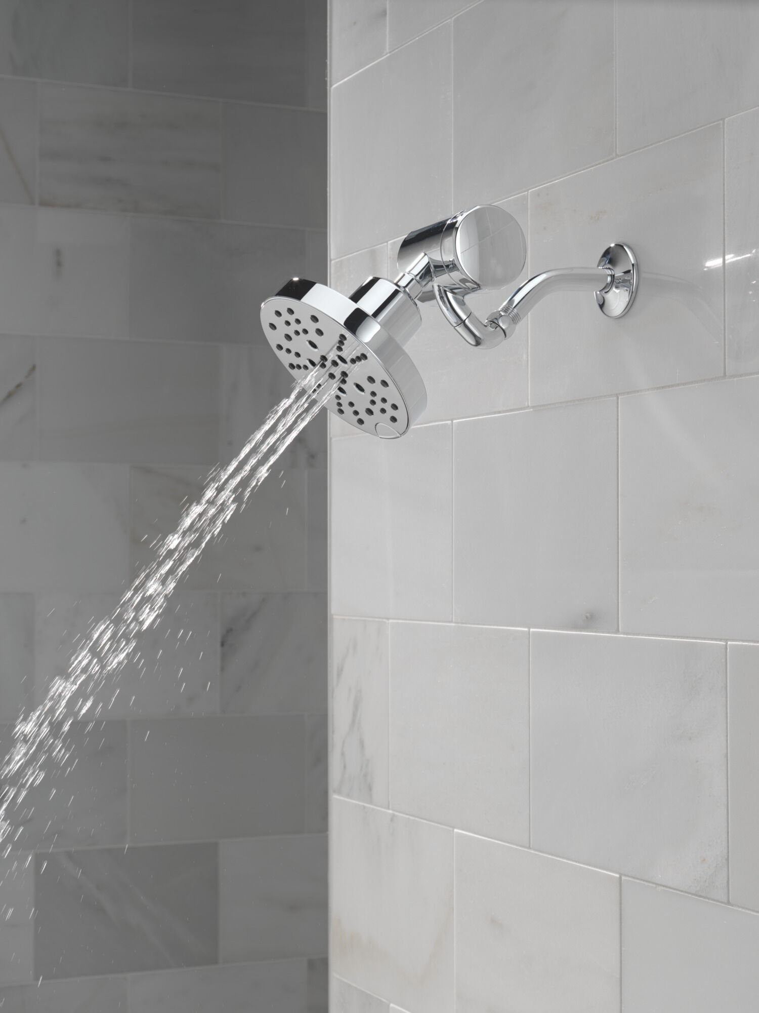 H2Okinetic® 5-Setting Contemporary Raincan Shower Head in Lumicoat