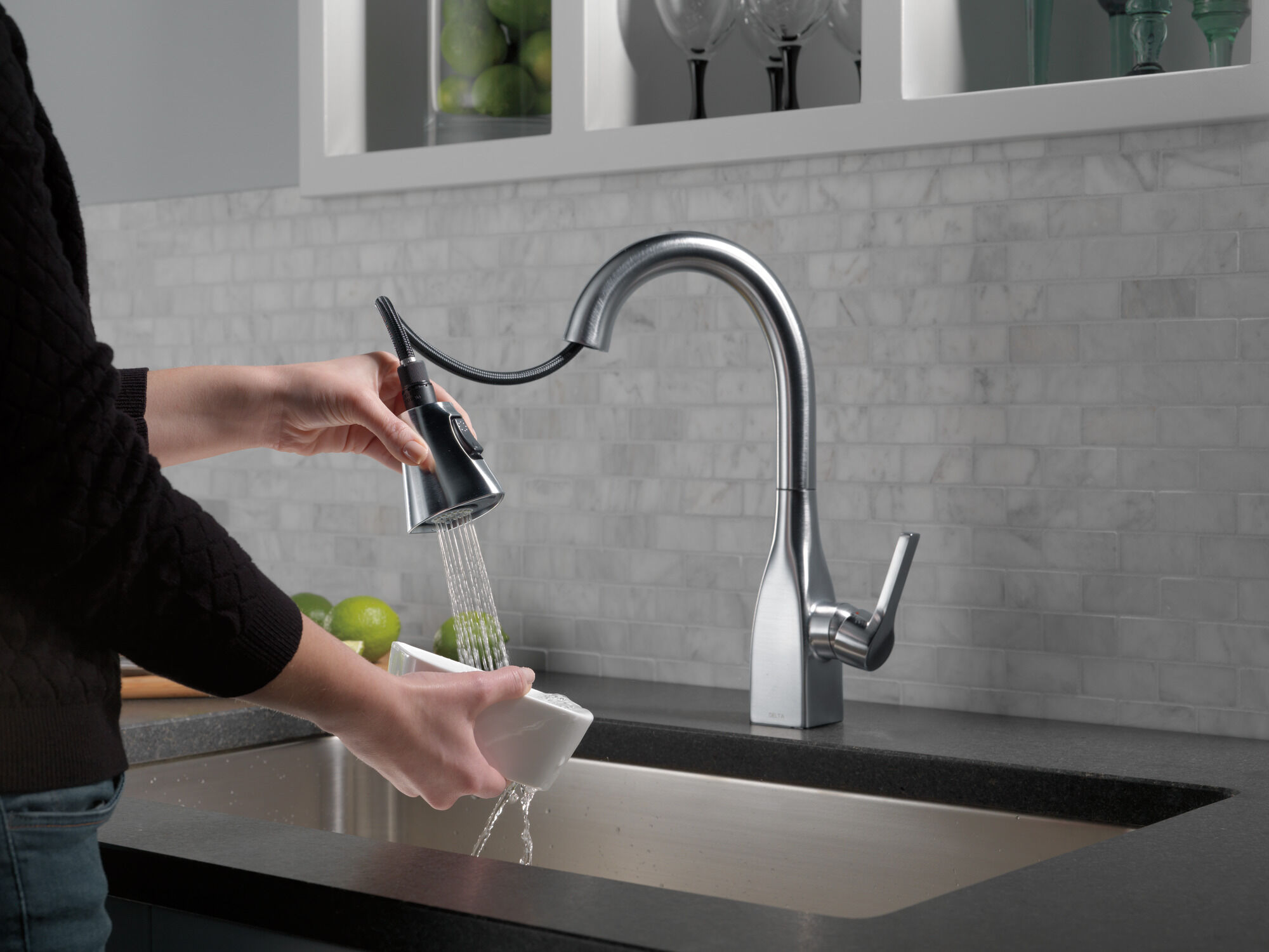 Single Handle Pull-Down Bar / Prep Faucet in Arctic Stainless 9983