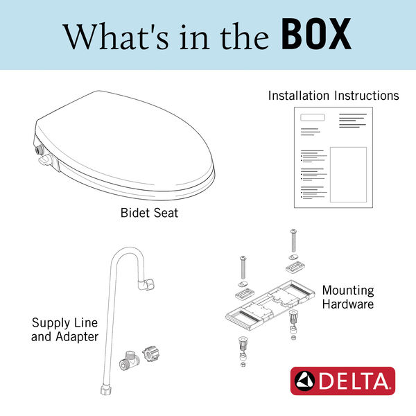 Manual Elongated Bidet Seat in White 833004-WH | Delta Faucet