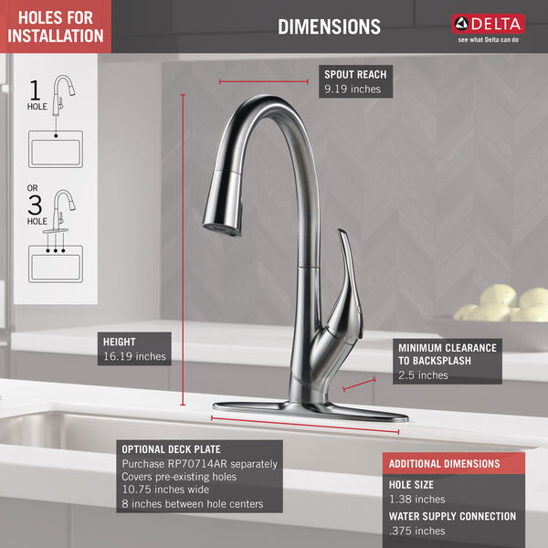 Single Handle Pull-Down Kitchen Faucet with ShieldSpray® Technology in ...