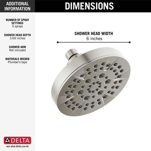 5Setting Showerhead in Stainless 52535SS Delta Faucet