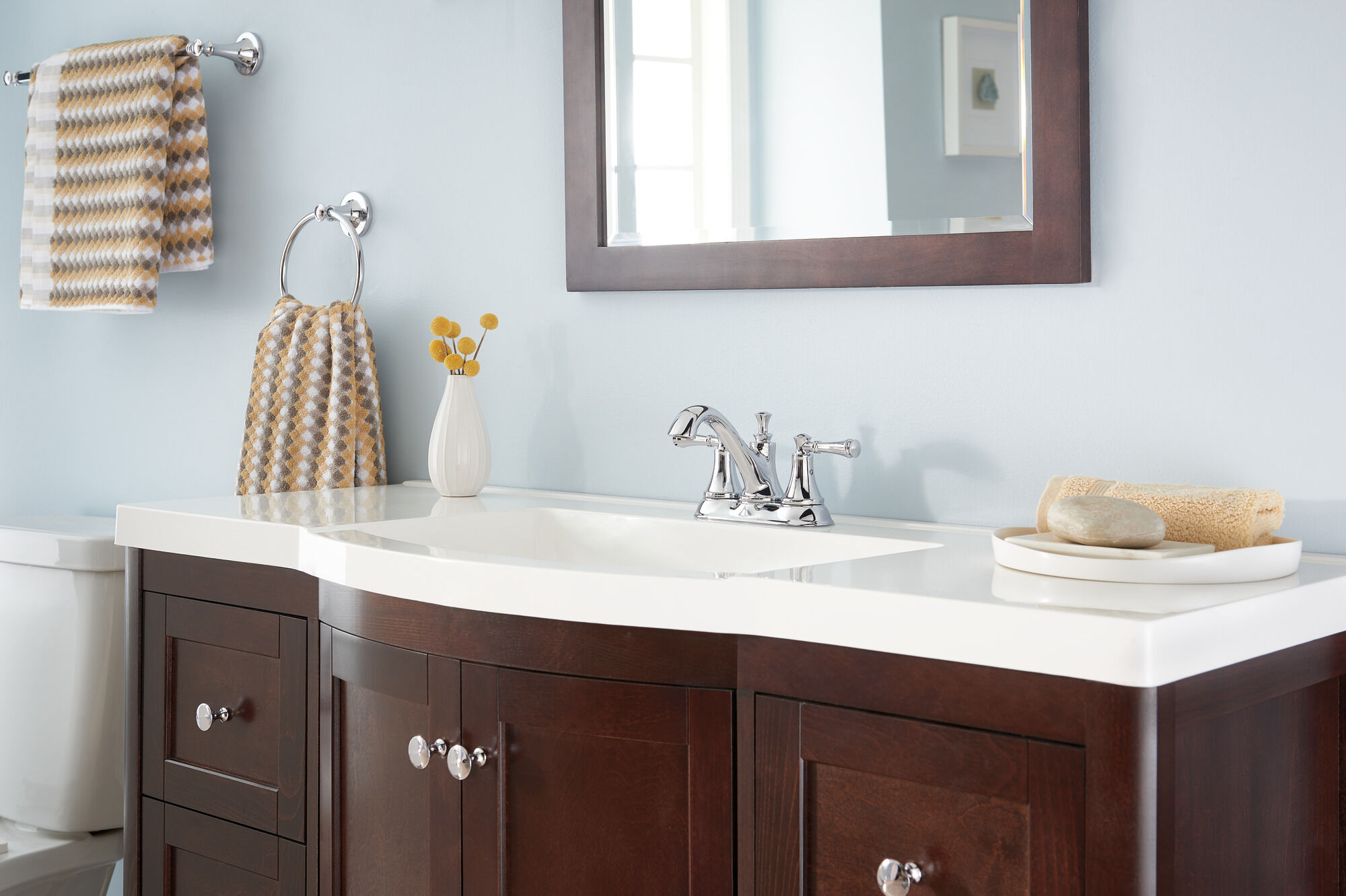 Two Handle Centerset Bathroom Faucet in Chrome 25713LF-ECO | Delta