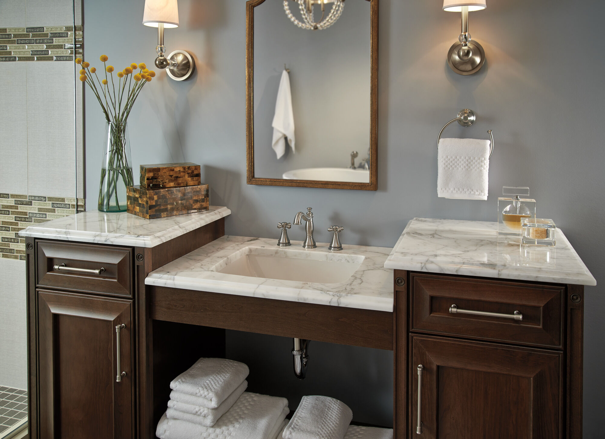 Metal Cross Handle Set - Deck Mount Bathroom & Bidet in Stainless