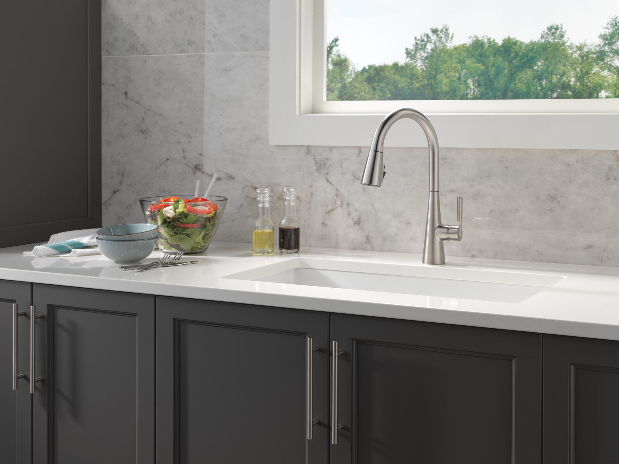 Single Handle Pull-Down Kitchen Faucet with ShieldSpray Technology