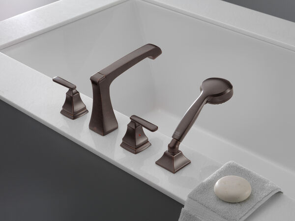 Roman Tub With Hand Shower Trim In, Delta Ashlyn Venetian Bronze 1 Handle Bathtub And Shower Faucet