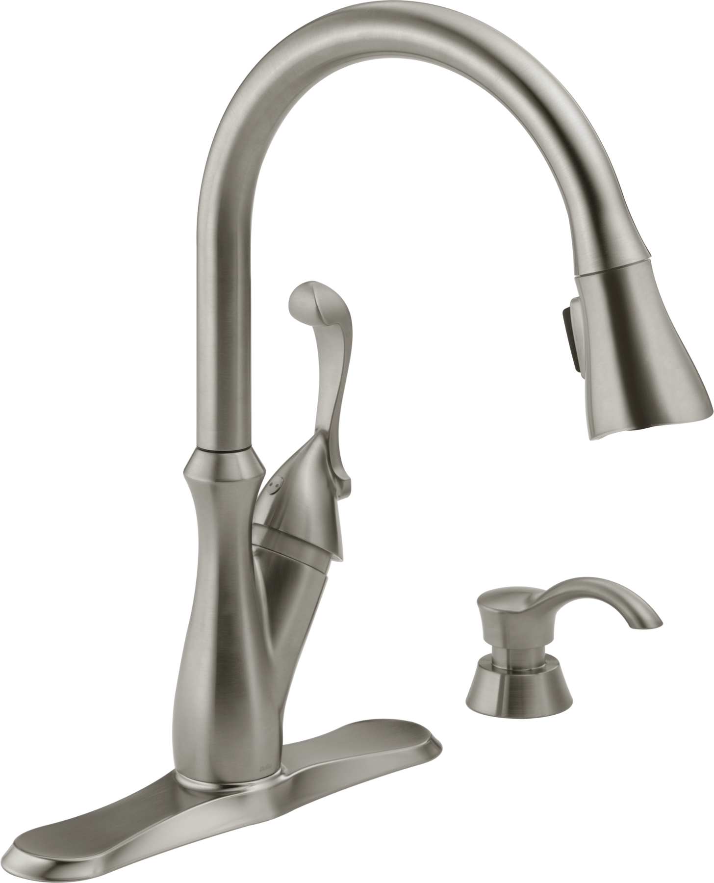 Single Handle Pull-Down Kitchen Faucet with Soap Dispenser in