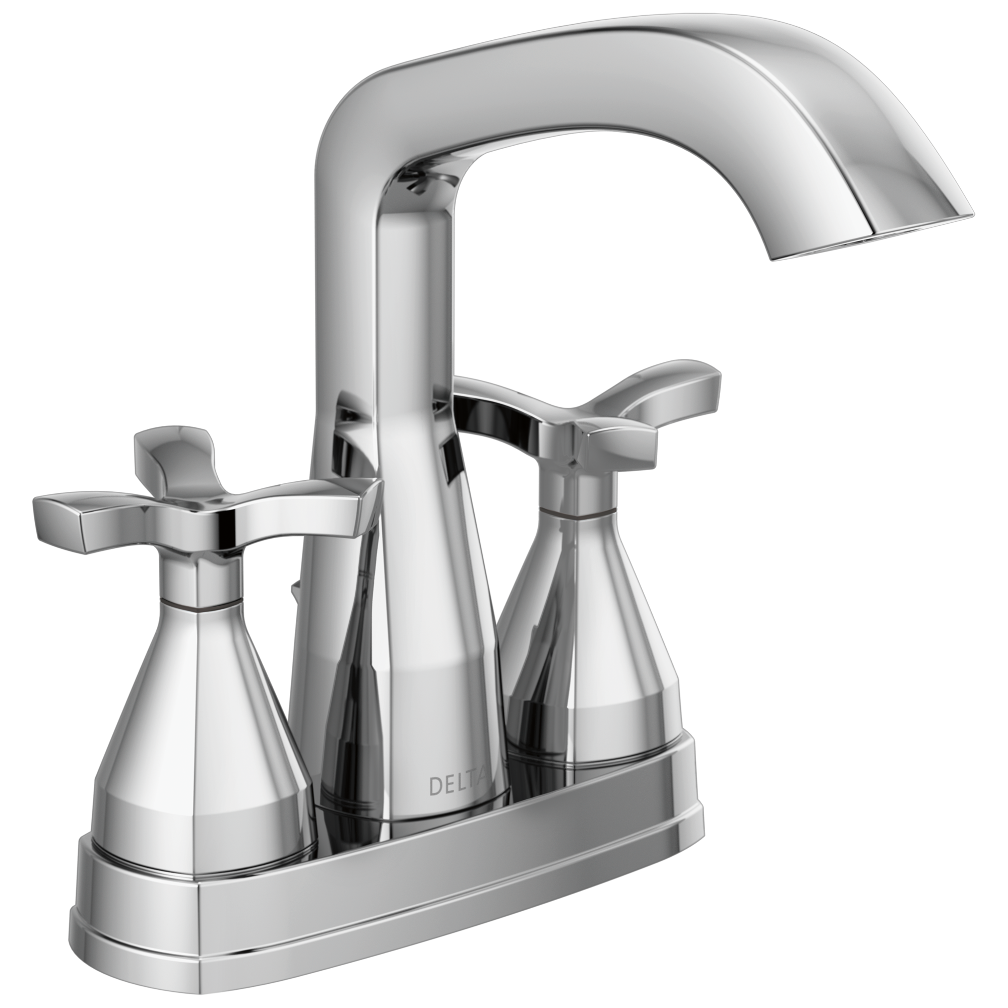 Delta Faucet Stryke Two Handle Centerset Bathroom Faucet with Pop-up Drain - Lumicoat Chrome