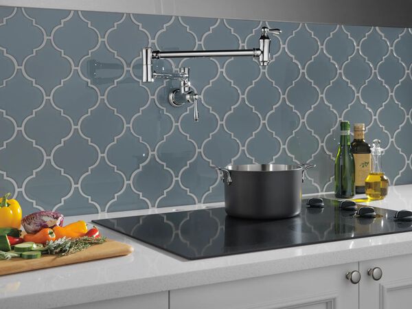Traditional Wall Mount Pot Filler in Chrome 1177LF | Delta Faucet
