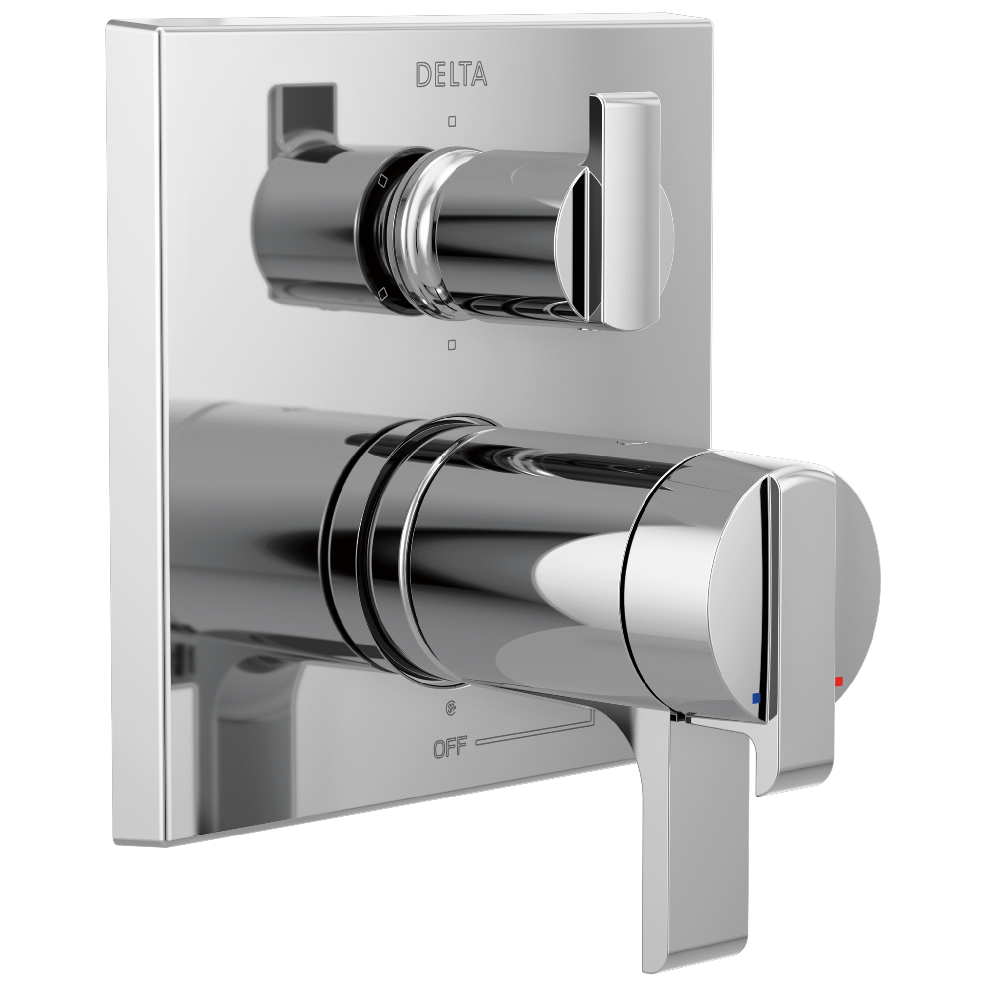 Delta Faucet Ara Angular Modern TempAssure 17T Series Valve Trim with 6-Setting Integrated Diverter - Chrome
