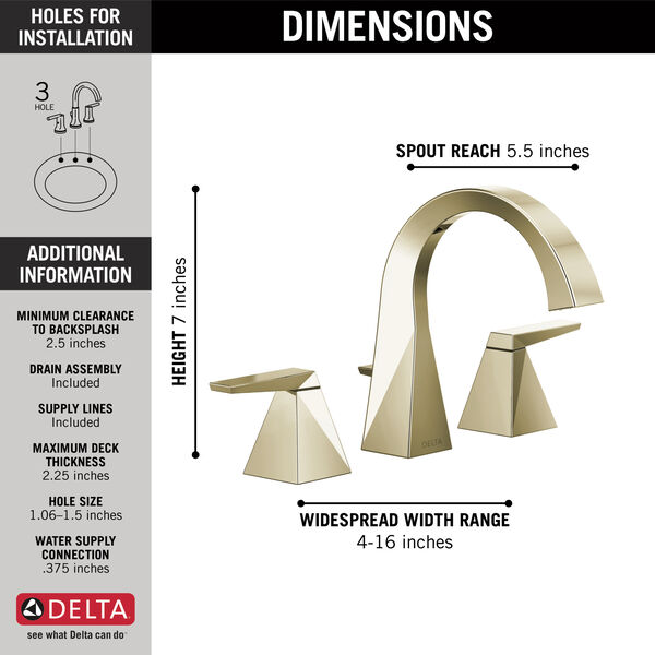 Two Handle Widespread Bathroom Faucet in Lumicoat® Polished Nickel 