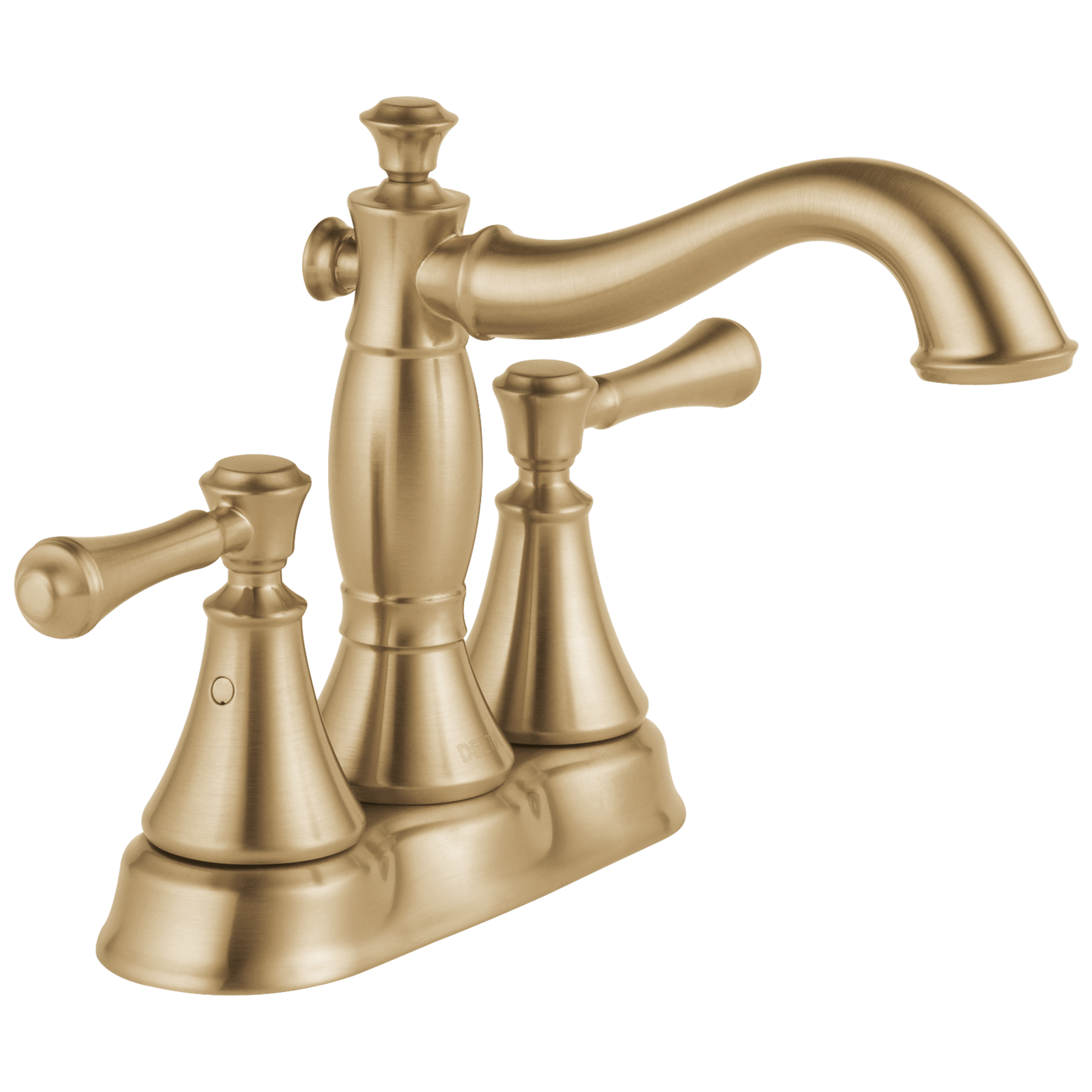 Two Handle Centerset Bathroom Faucet - Metal Pop-Up in Champagne