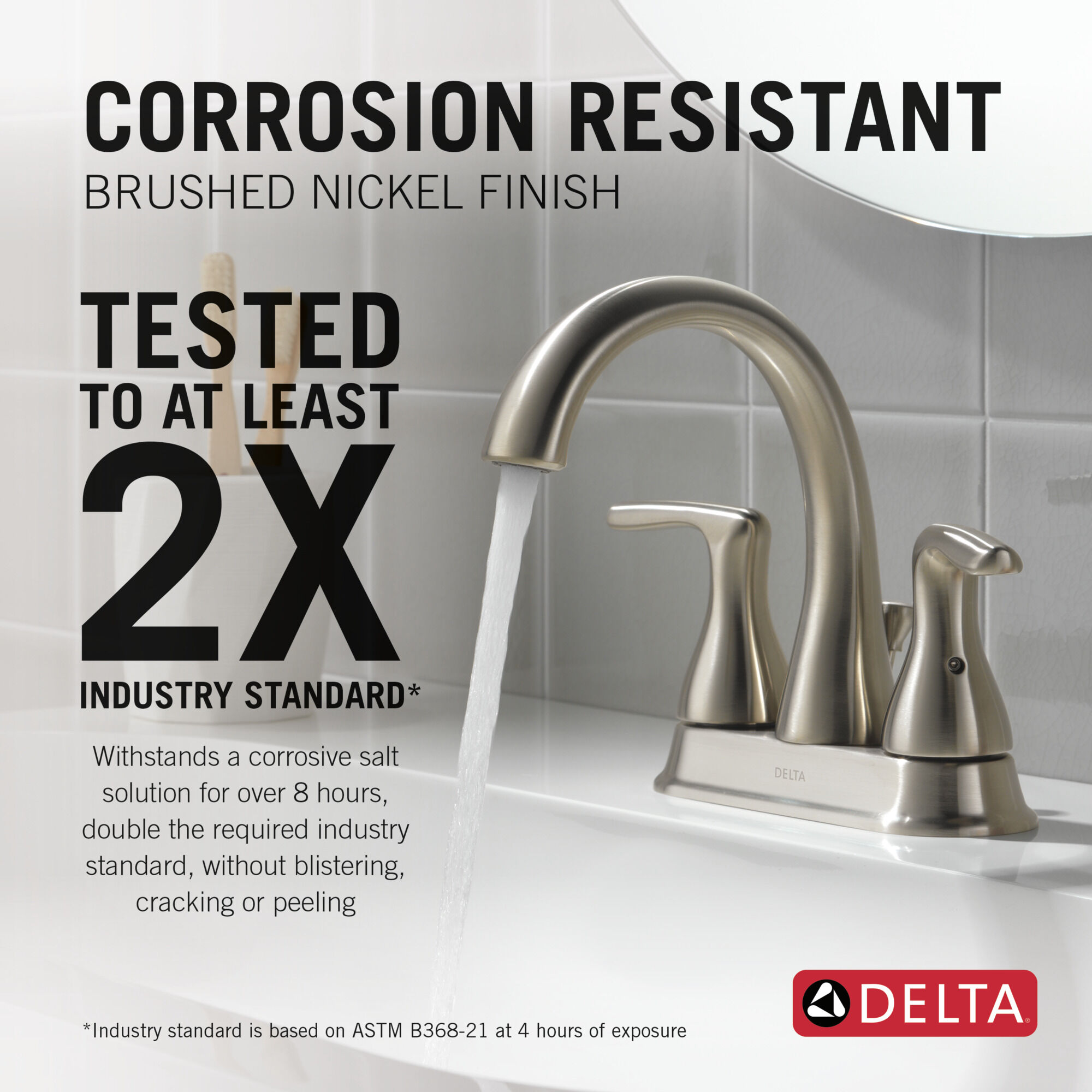 Two Handle Centerset Bathroom Faucet in Brushed Nickel B2518LF-BN