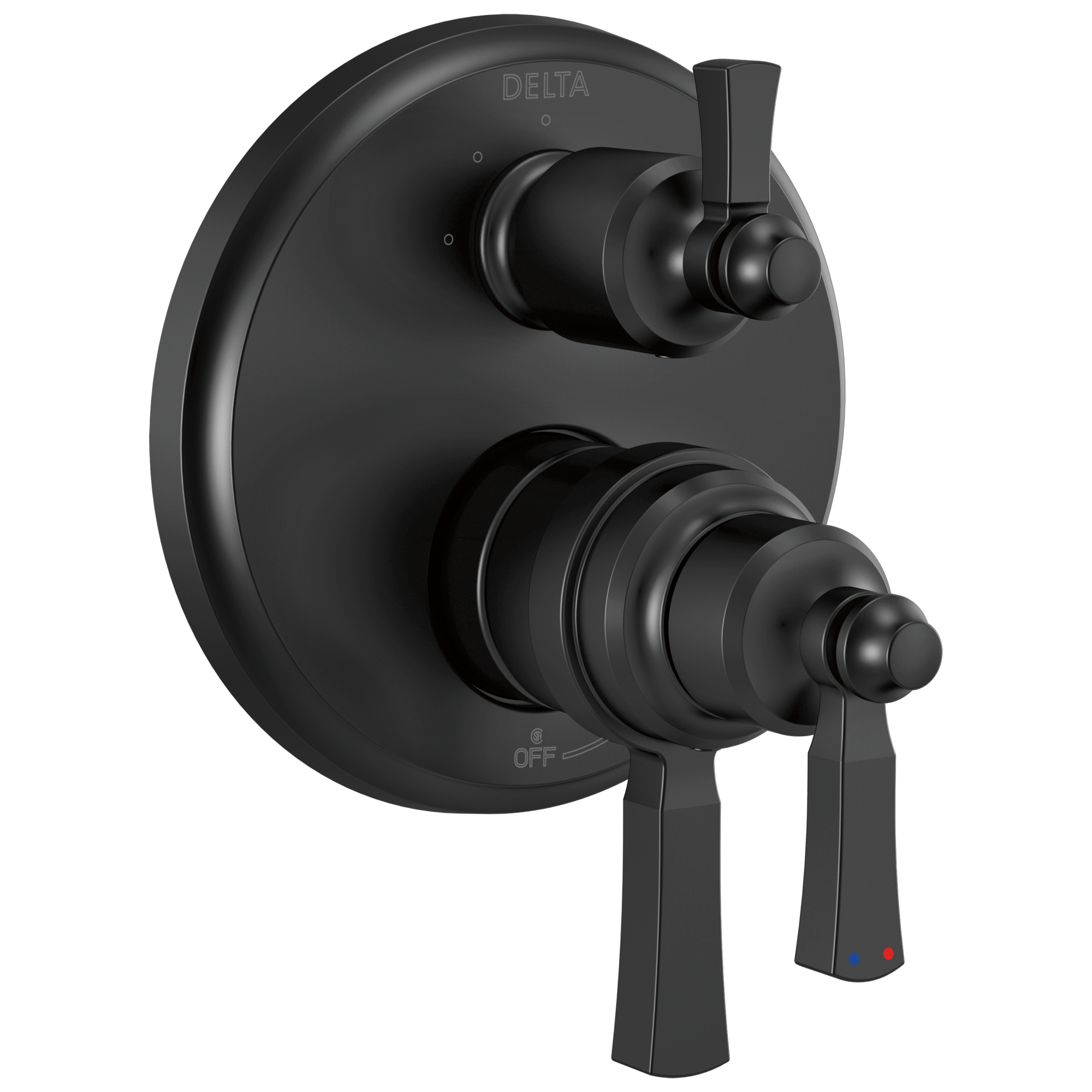 Delta Faucet DorvalE Traditional 2-Handle Monitor 17T Series Valve Trim with 3 Setting Diverter - Matte Black