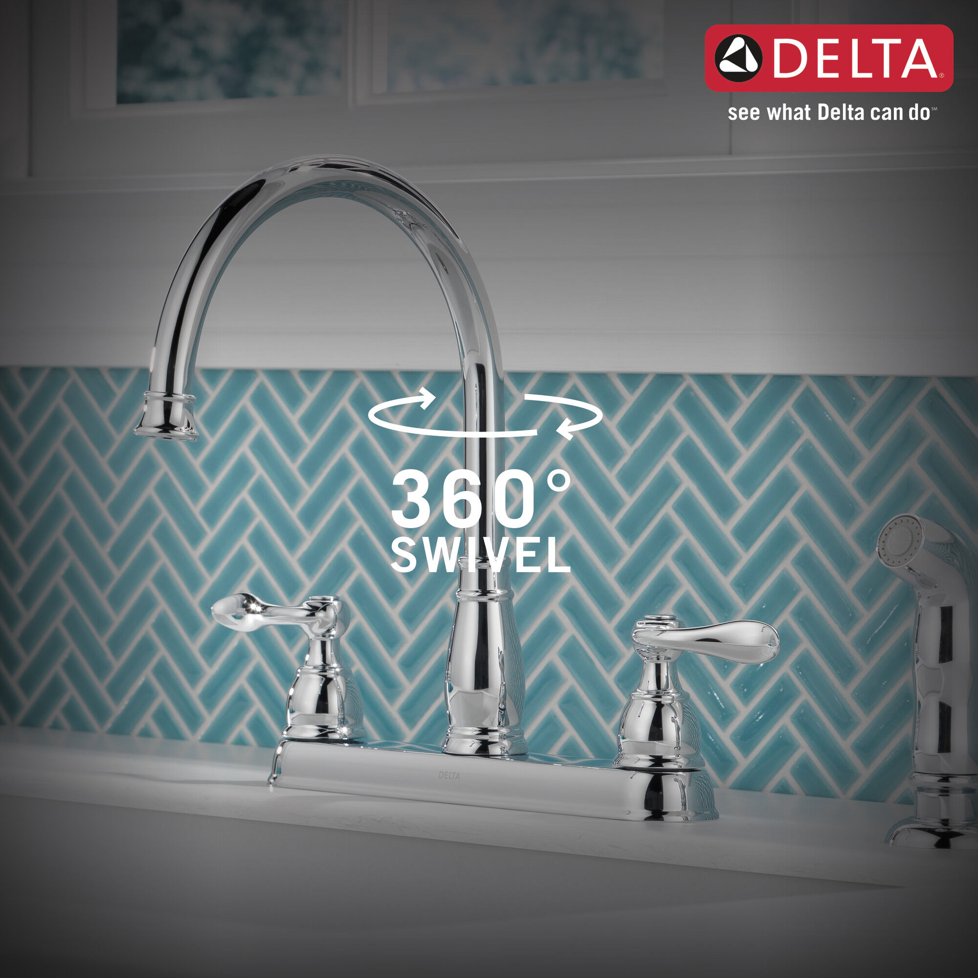 Two Handle Kitchen Faucet in Chrome 21996LF | Delta Faucet