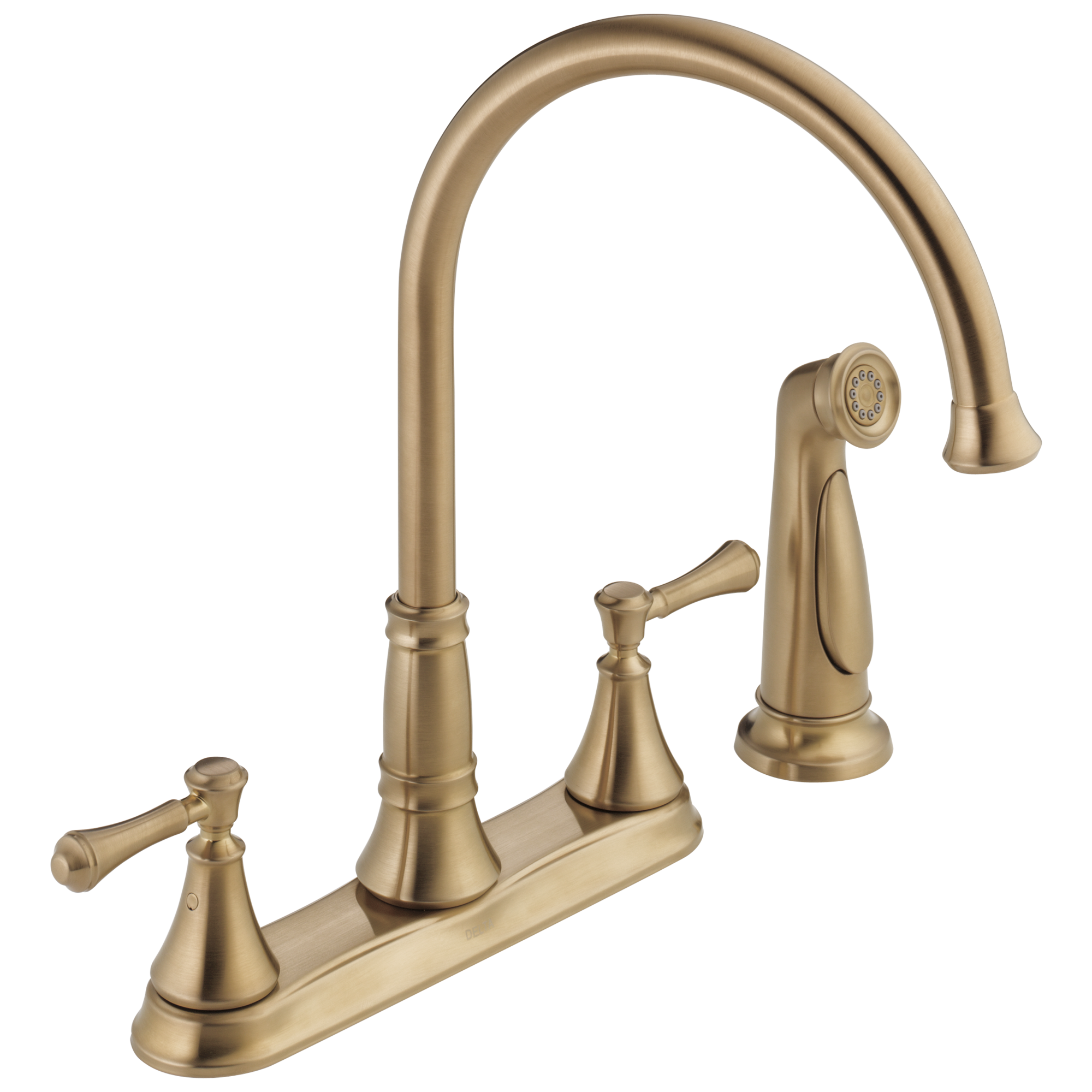 Delta Faucet CassidyE Two Handle Kitchen Faucet with Spray - Champagne Bronze