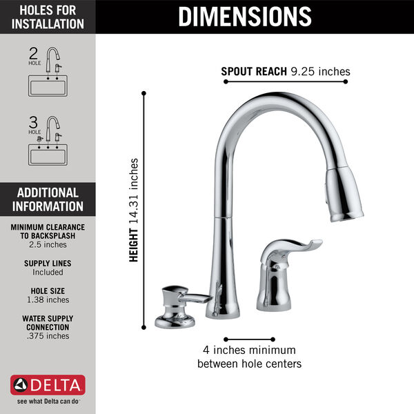 Single Handle Pull-Down Kitchen Faucet with Soap Dispenser