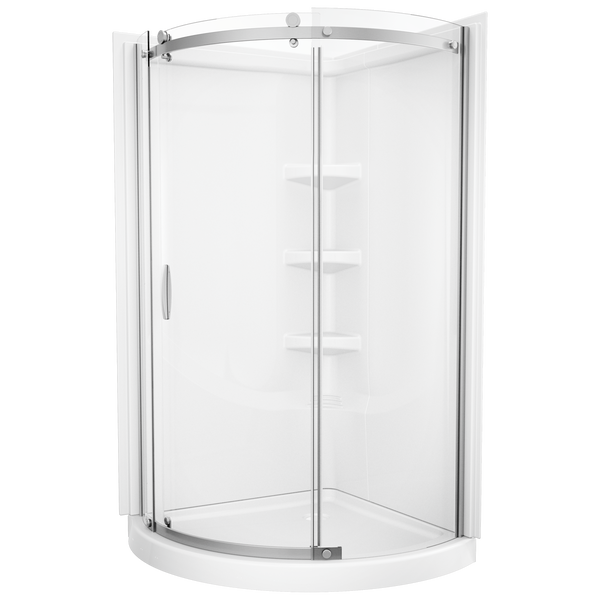 38'' DirecttoStud Corner Shower Wall Set in High Gloss White B67916