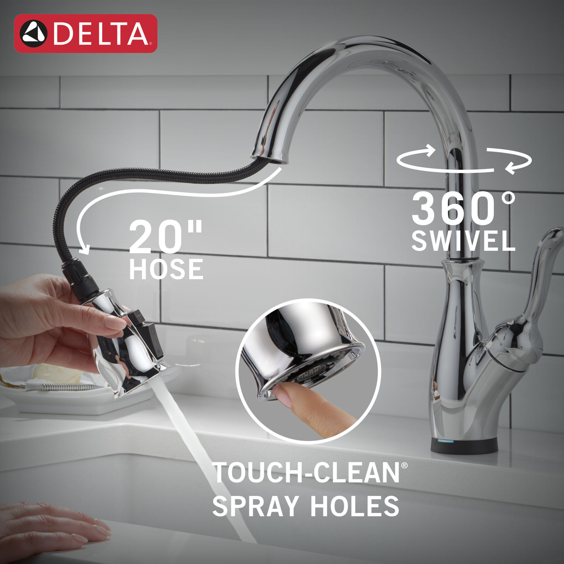 Touch2O® with Touchless™ Pull-Down Kitchen 1L with Soap Disp Bundle, image 8