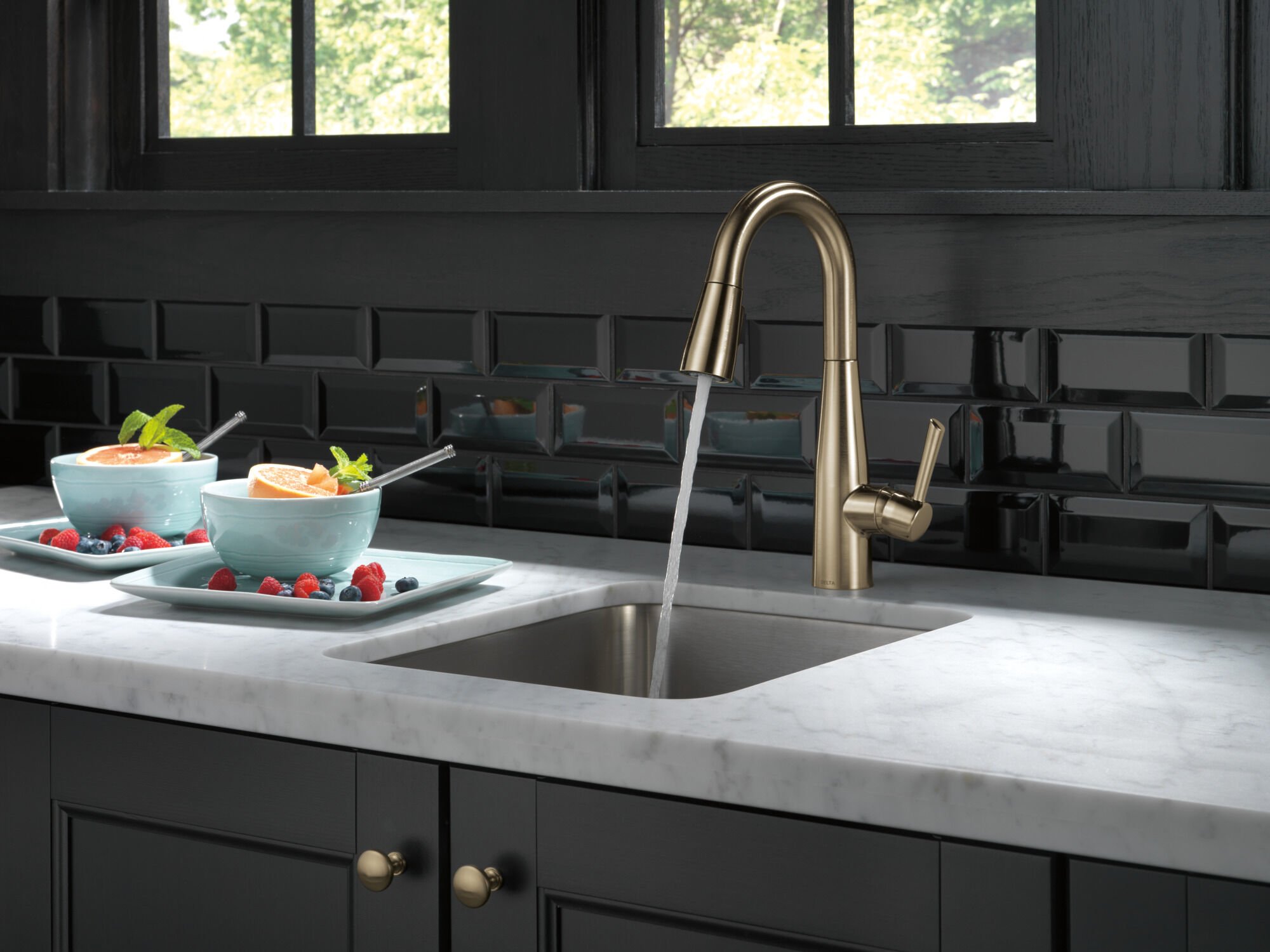 Single Handle Pull-Down Bar / Prep Faucet in Champagne Bronze 9913