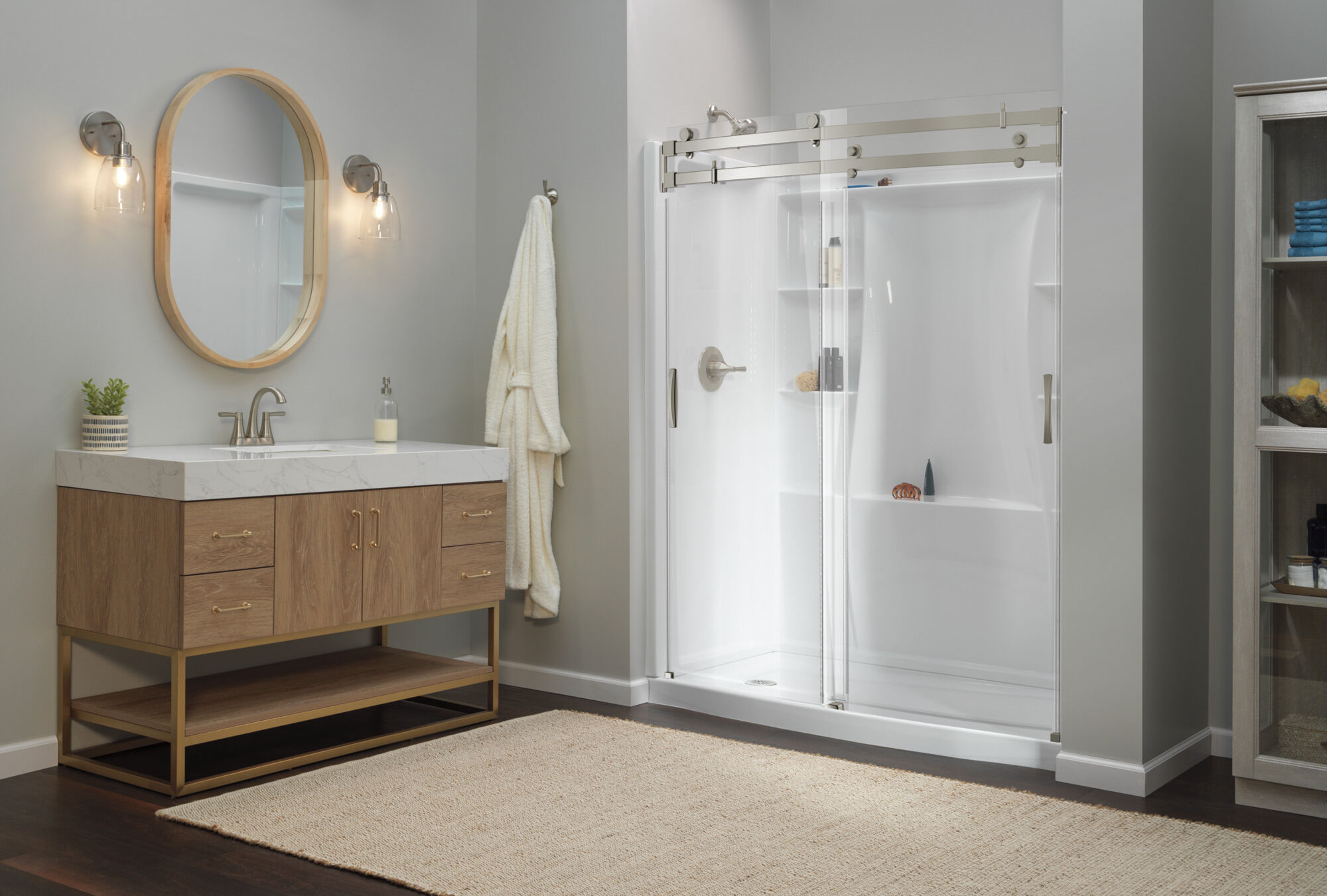 Two Handle Centerset Bathroom Faucet in Spotshield Brushed Nickel