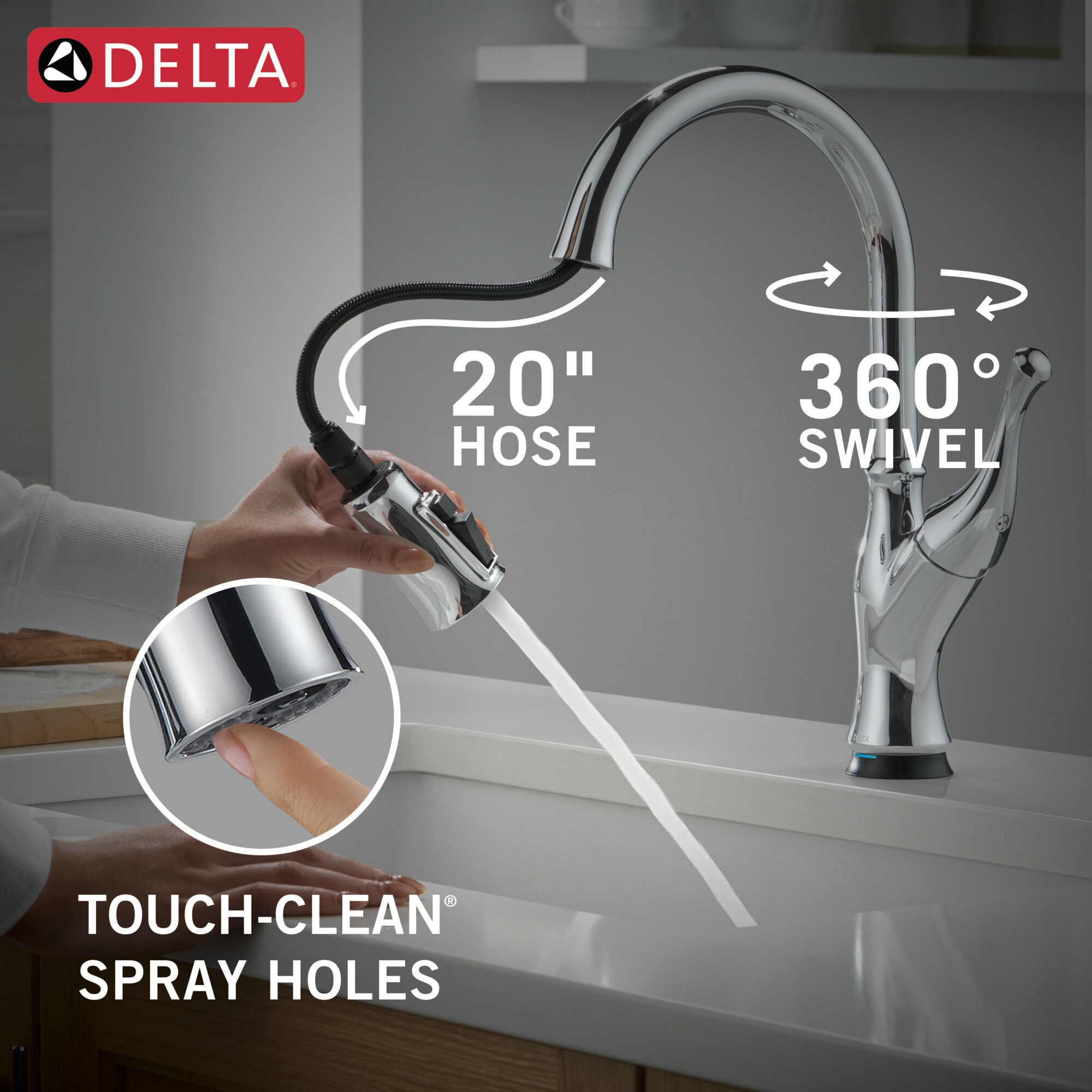Touch2O® Technology Kitchen Faucet with Touchless Technology in