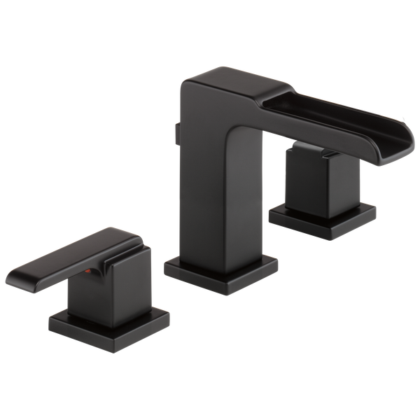 Two Handle Widespread Channel Bathroom Faucet in Matte Black
